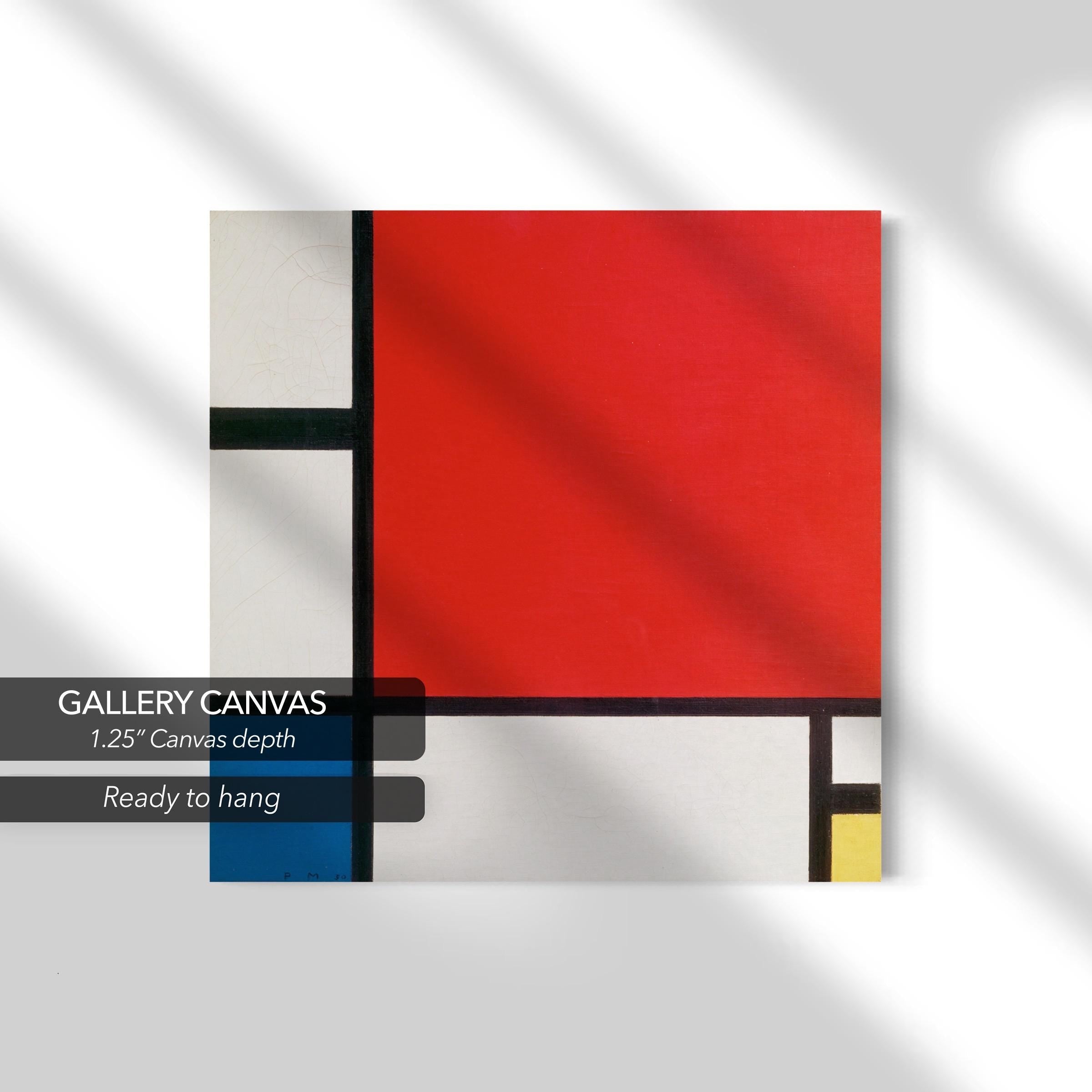 Piet Mondrian Red & Blue | Abstract Geometric Canvas Art | Poster Print
