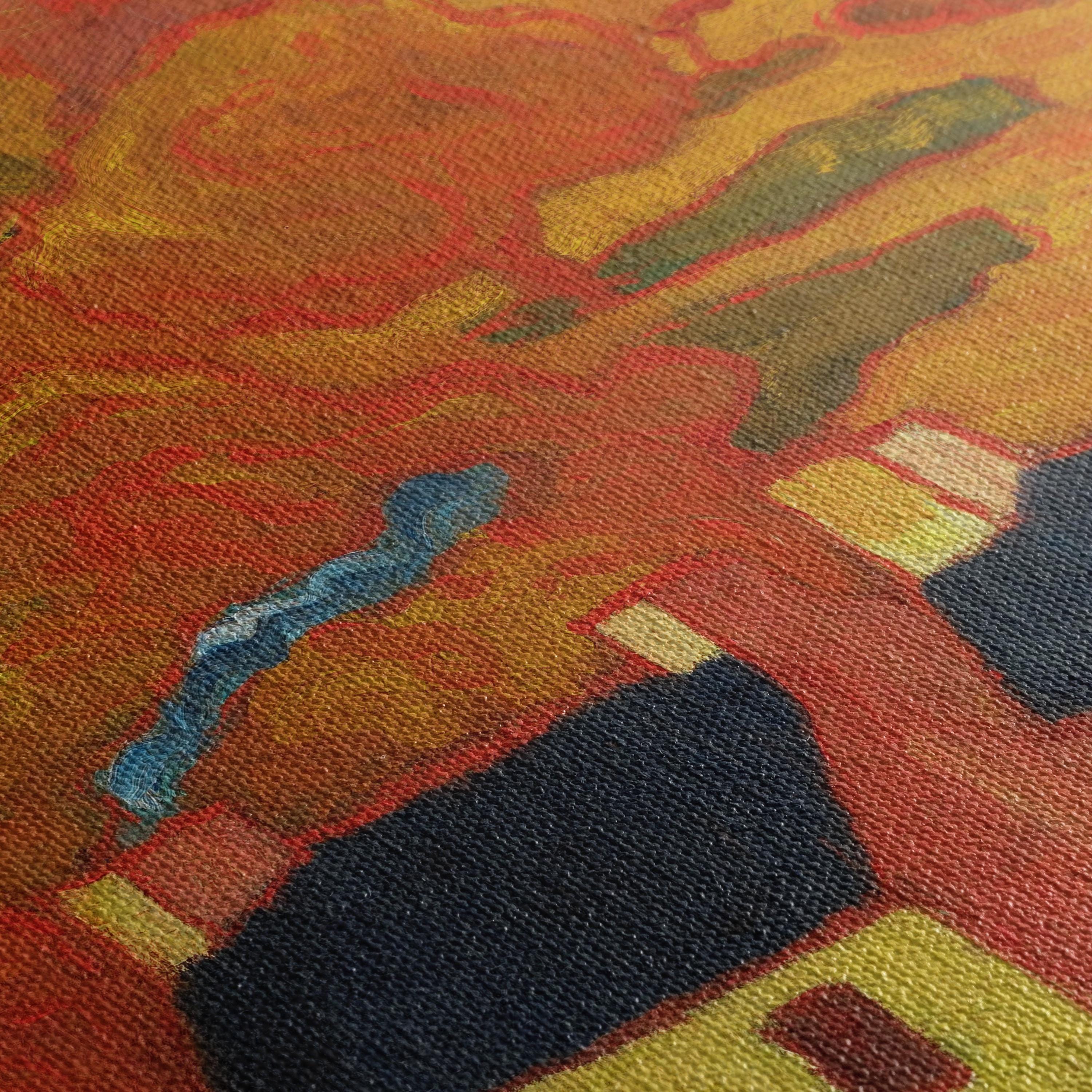 Two Thatched Cottages by Armand Seguin | Mid Century Abstract Canvas Art | Poster Print