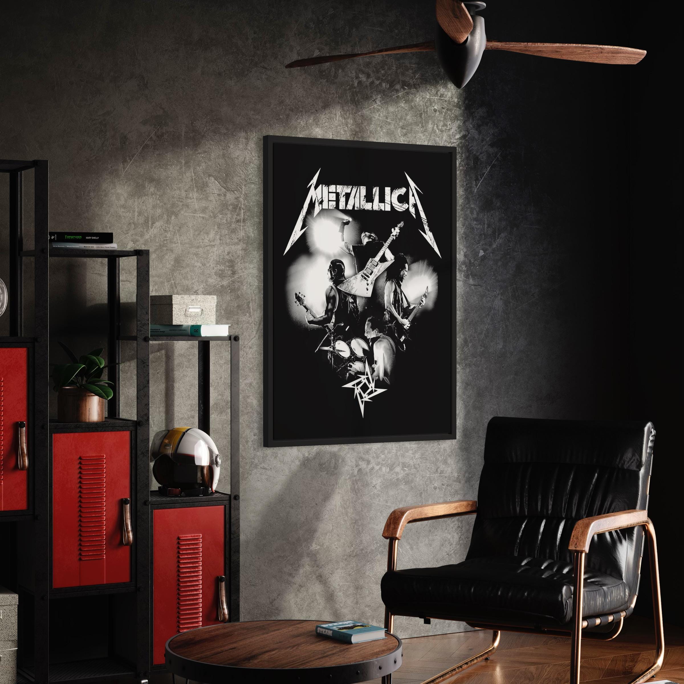 Metallica Band Artwork | Black & White Rock Music Canvas Art | Poster Print