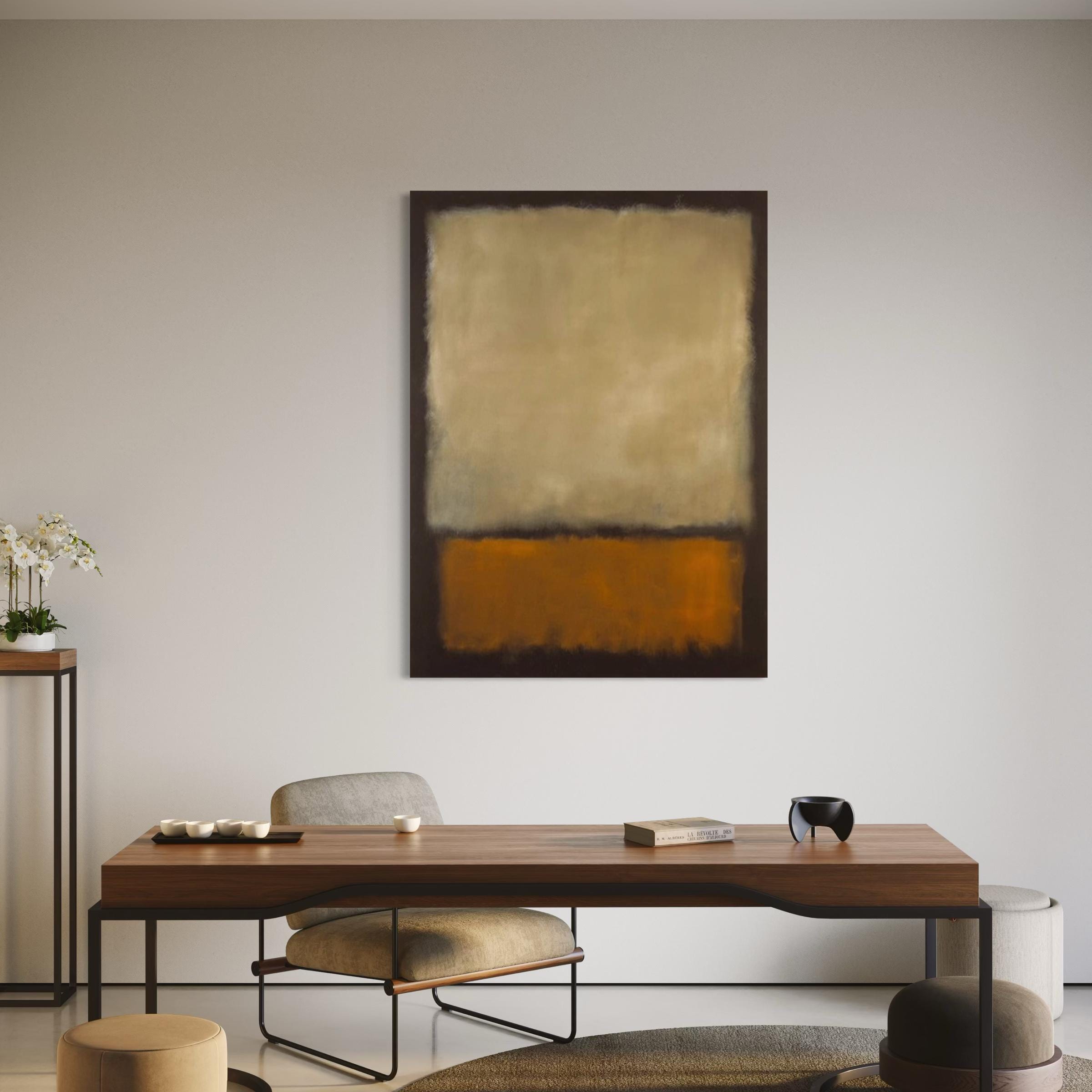 No. 7 (1963) Mark Rothko | Dark Brown, Gray, Orange Abstract Canvas Art | Poster Print