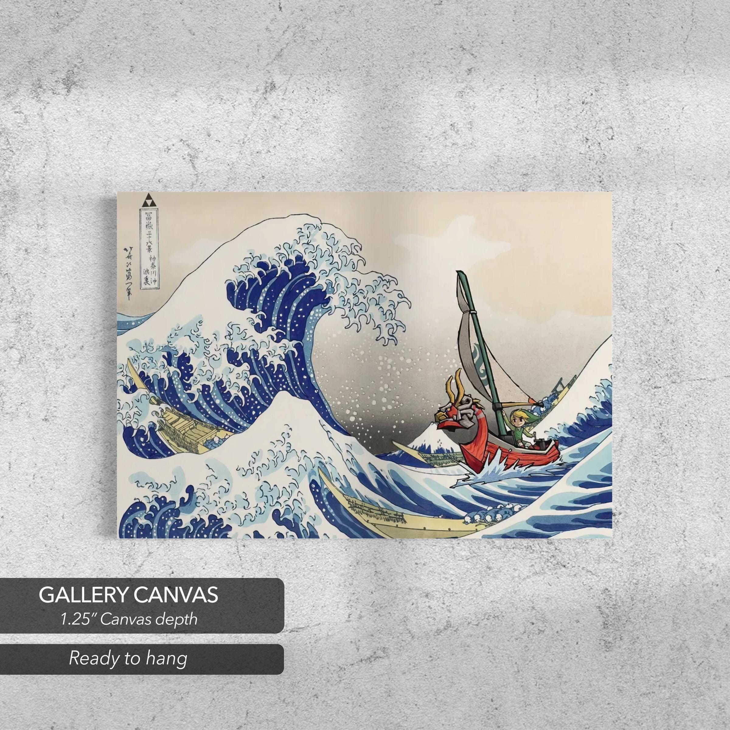 The Legend of Zelda Windwaker Great Wave Off Kanagawa Canvas Art | Poster Print