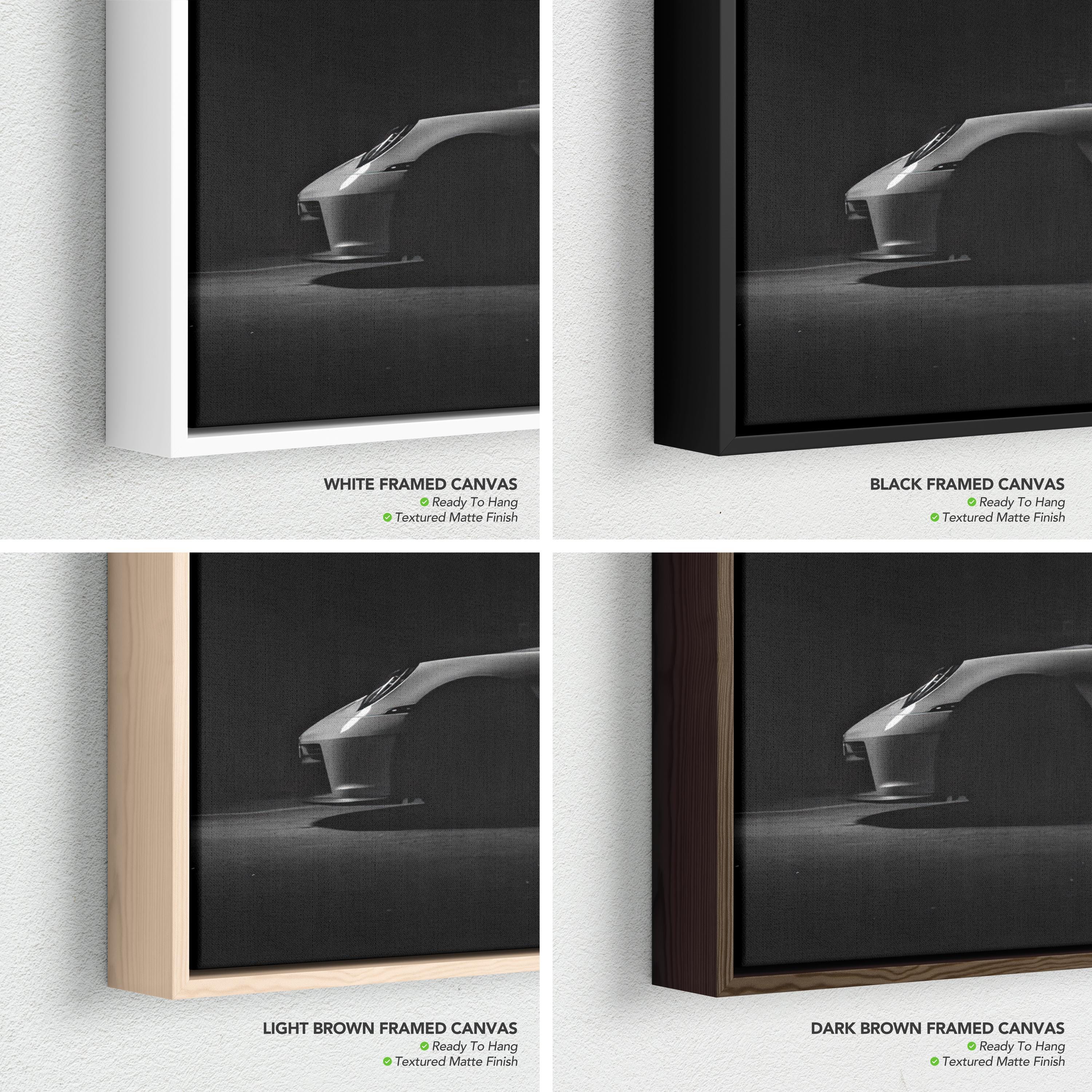 Porsche 911 Motivational GT3 RS Sports Car | Black & White Canvas Art | Poster Print