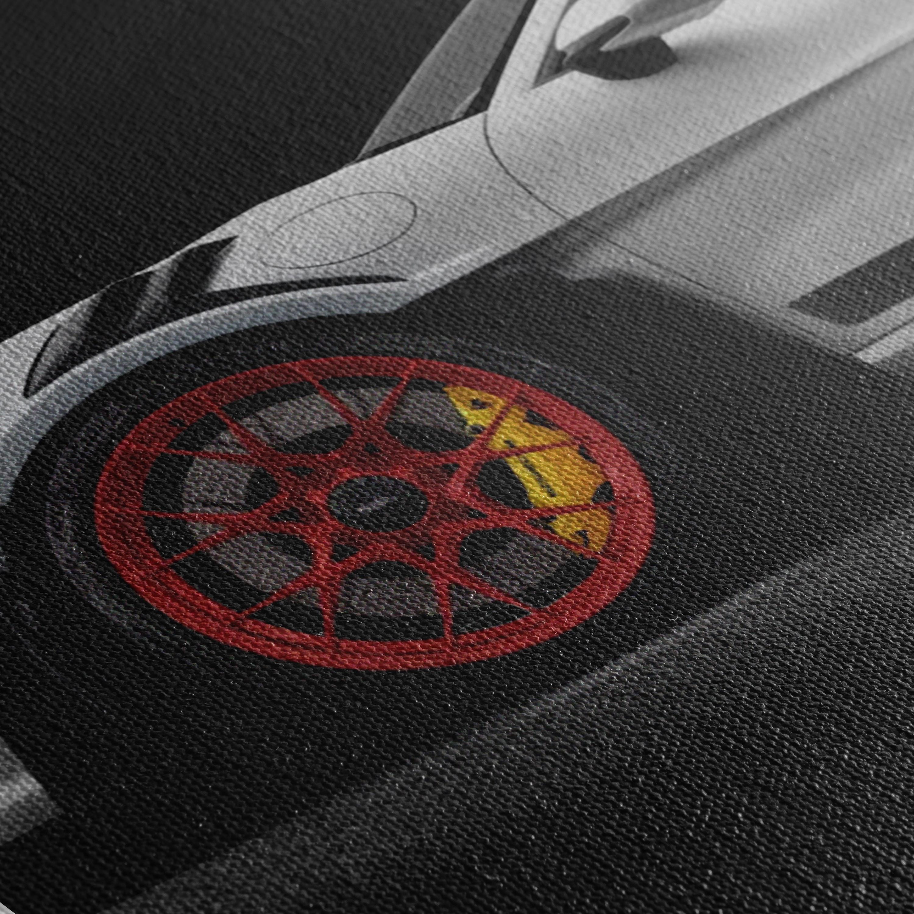 Porsche 911 GT3 RS Framed Canvas | Poster Wall Art Print | Sports Car Decor | Black & White Man Cave, Office Wall Art