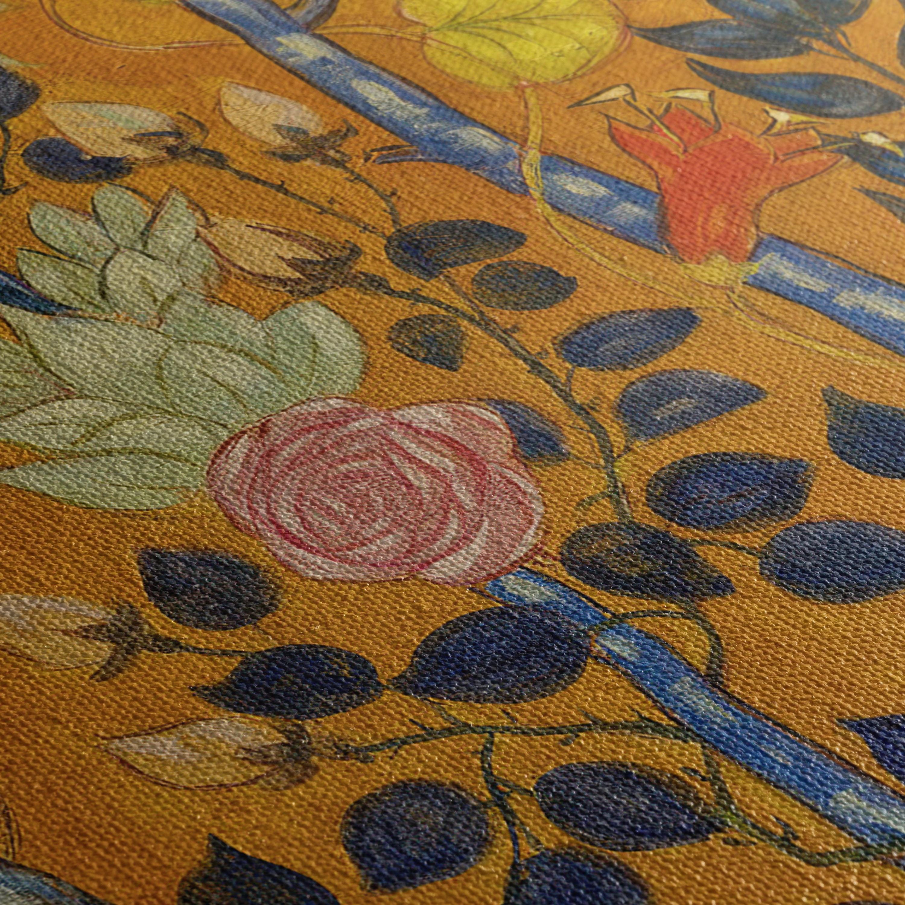 Vintage Rose Emile Bernard Abstract Flower Mid Century Canvas Art | Poster Print