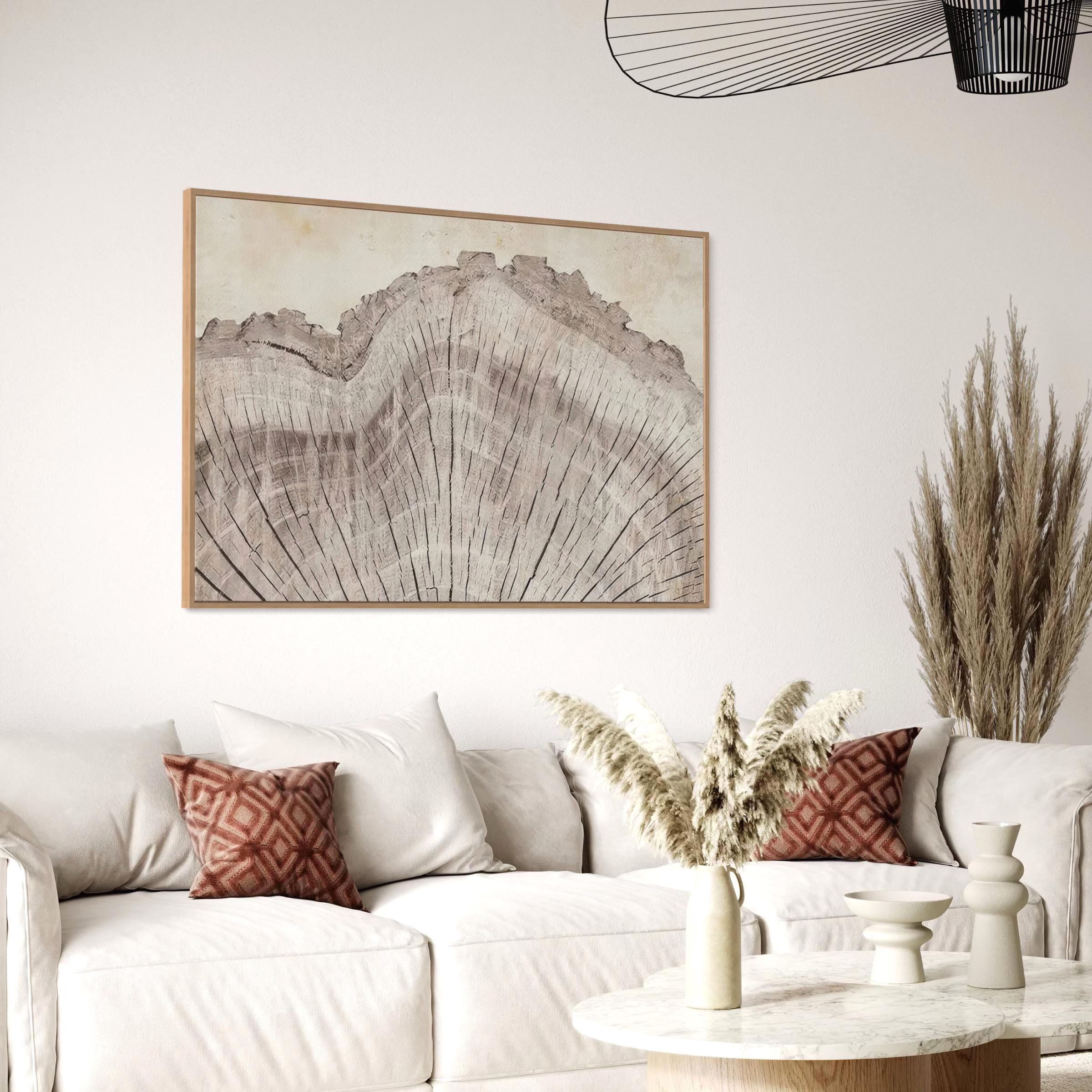 Tree Rings Oak Wood Canvas Wall Art | Poster Print | Boho Modern Neutral Minimalist Art