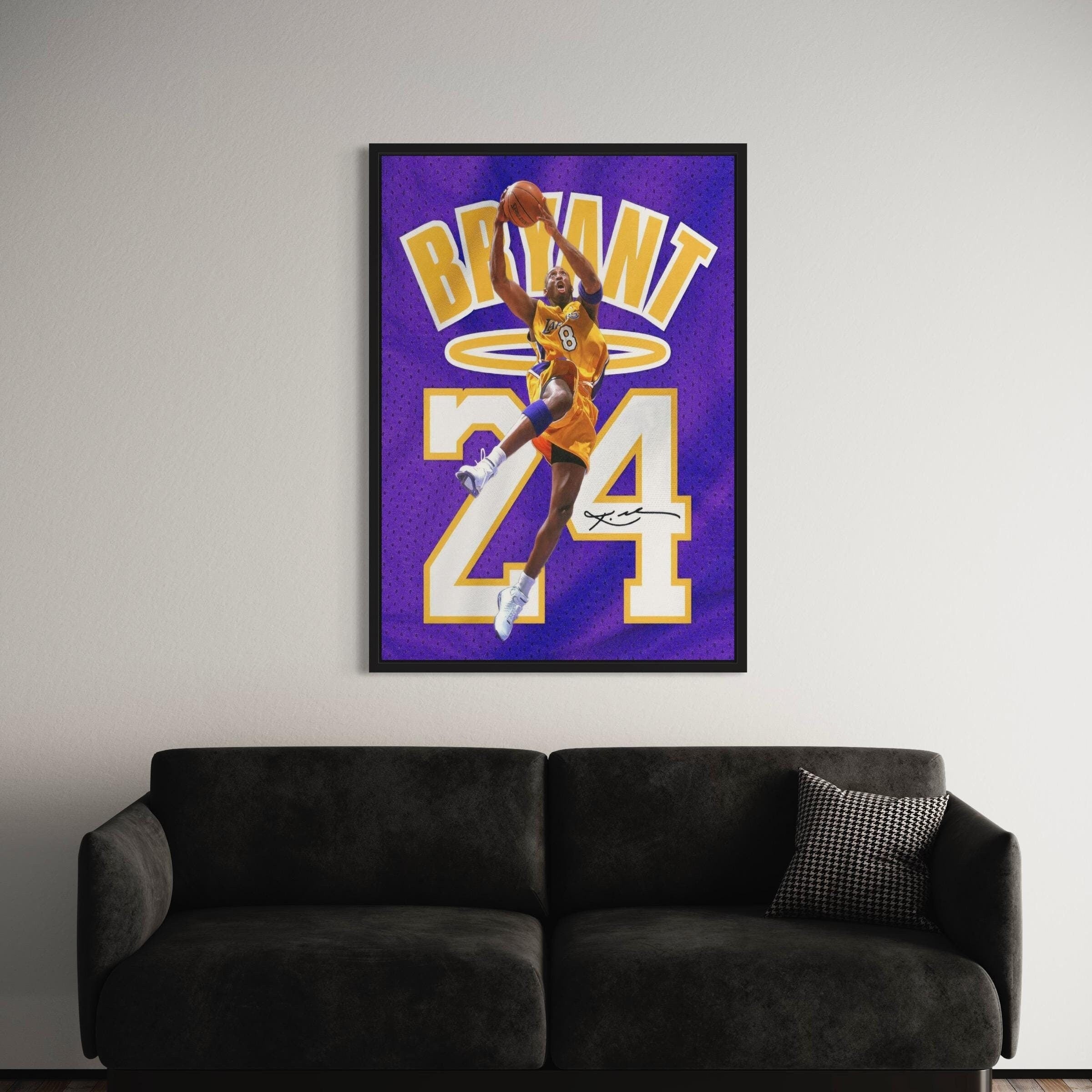 Kobe Bryant Signed | Legendary Mamba 24 Basketball Lakers Canvas Art | Poster Print