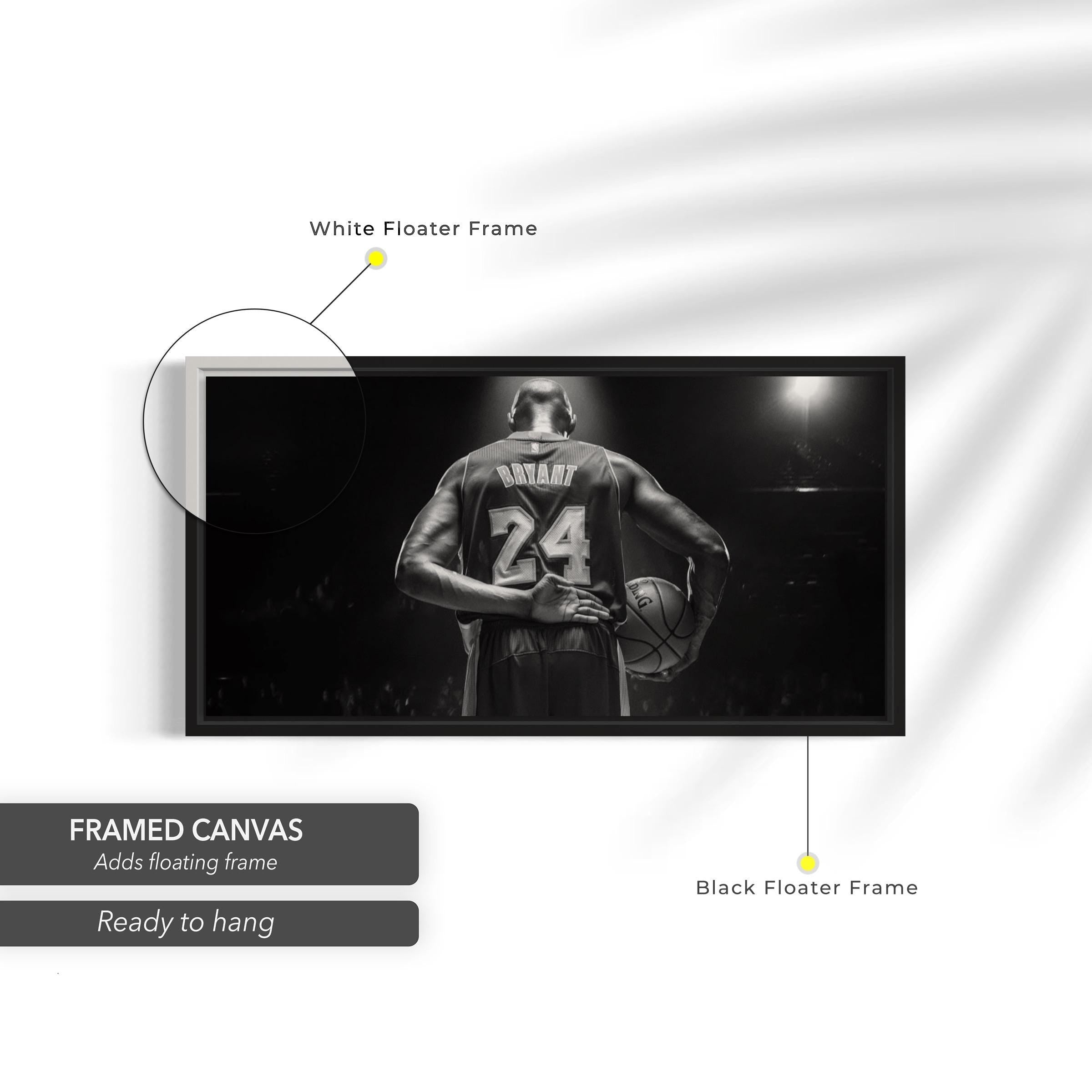Kobe Bryant Black & White Iconic Basketball Legend Canvas Art | Poster Print