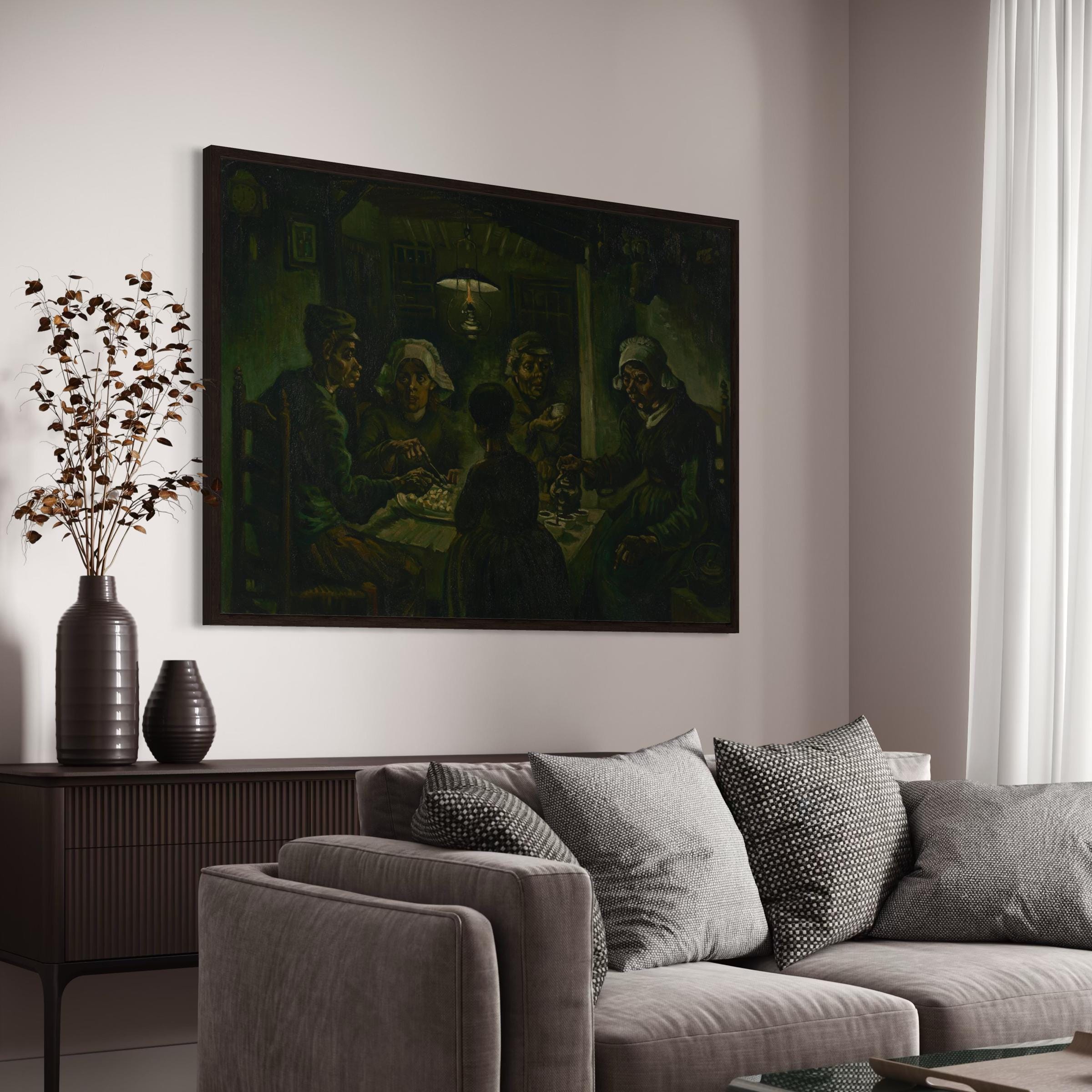 The Potato Eaters by Van Gogh | Vintage Dutch Rustic Old Master Canvas Art | Poster Print
