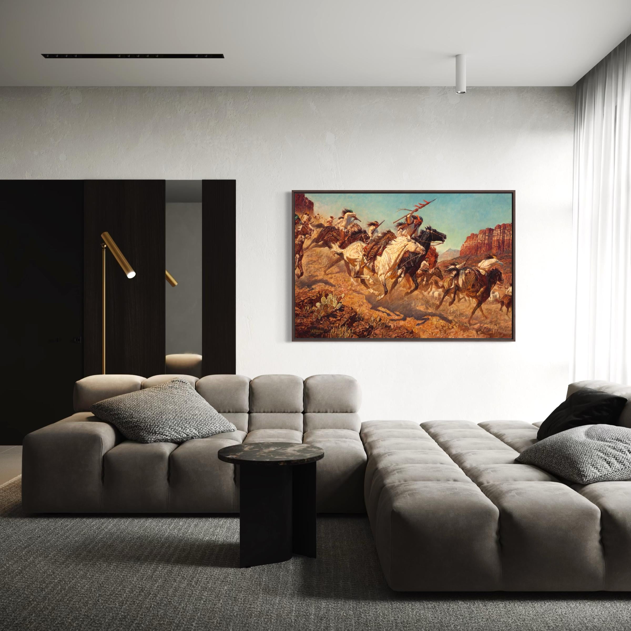Arnold Friberg One Down Canvas Wall Art | Western Cowboy Poster Print | Vintage Americana Horse