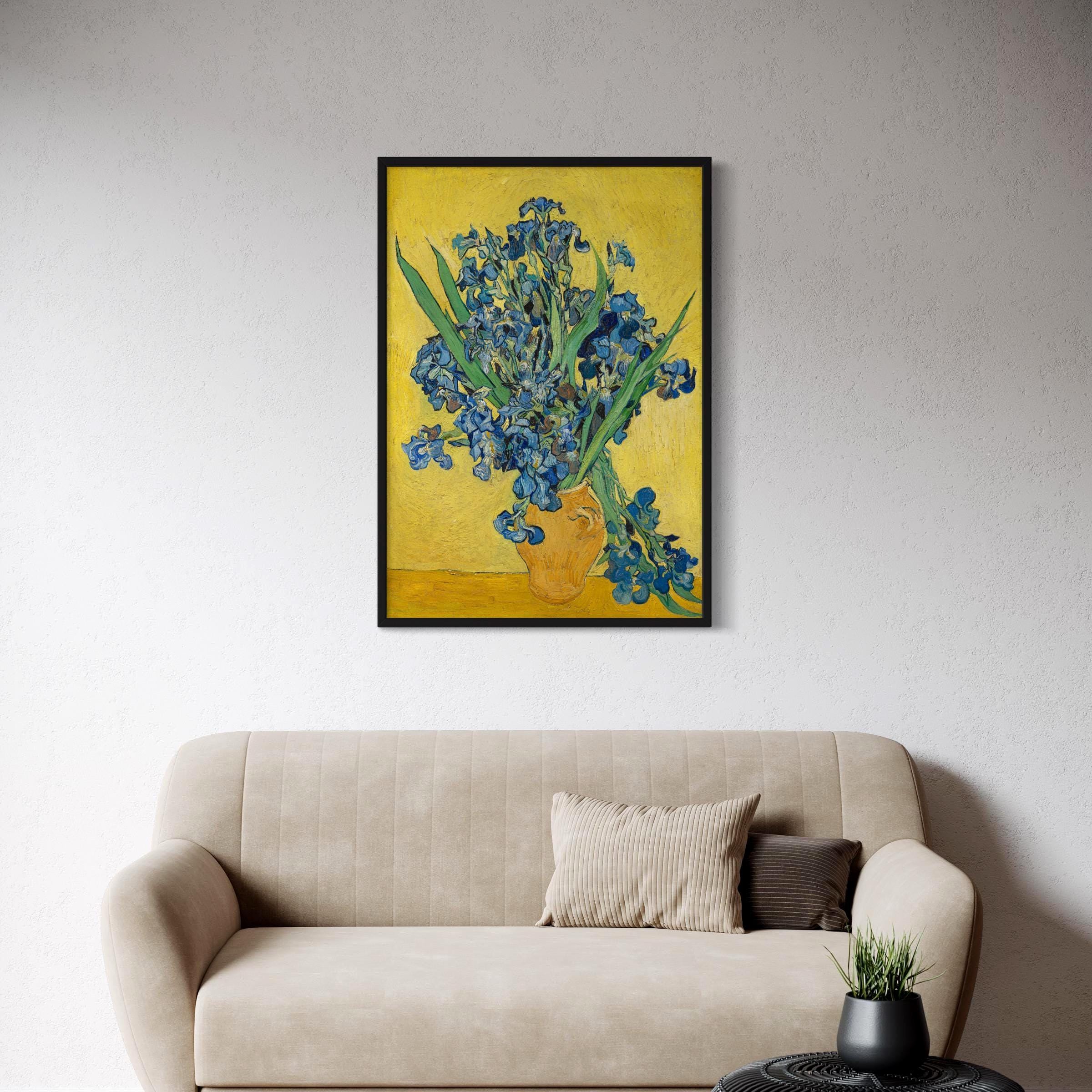 Van Gogh Irises Yellow & Blue Botanical Canvas Art | Poster Print