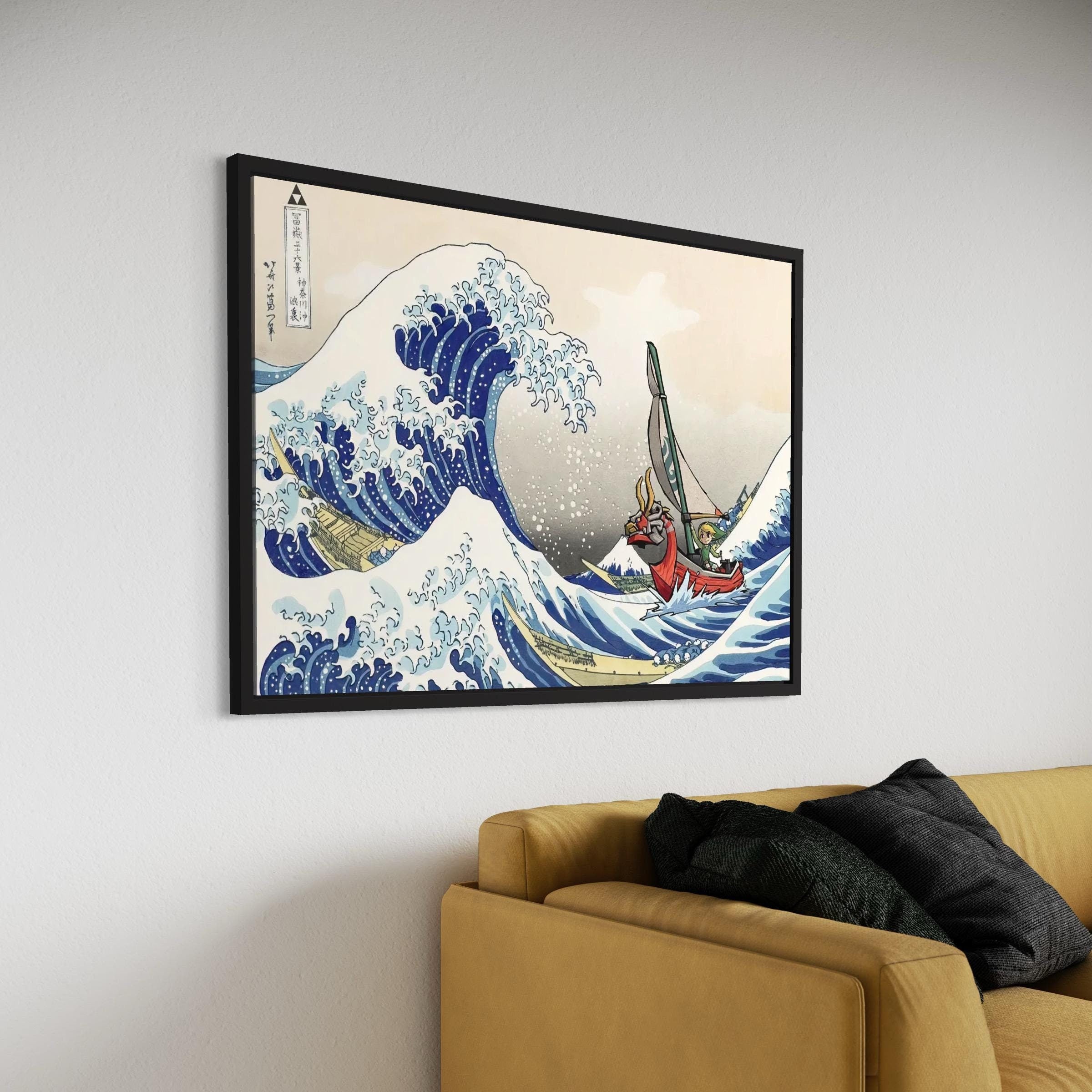 The Legend of Zelda Windwaker Great Wave Off Kanagawa Canvas Art | Poster Print