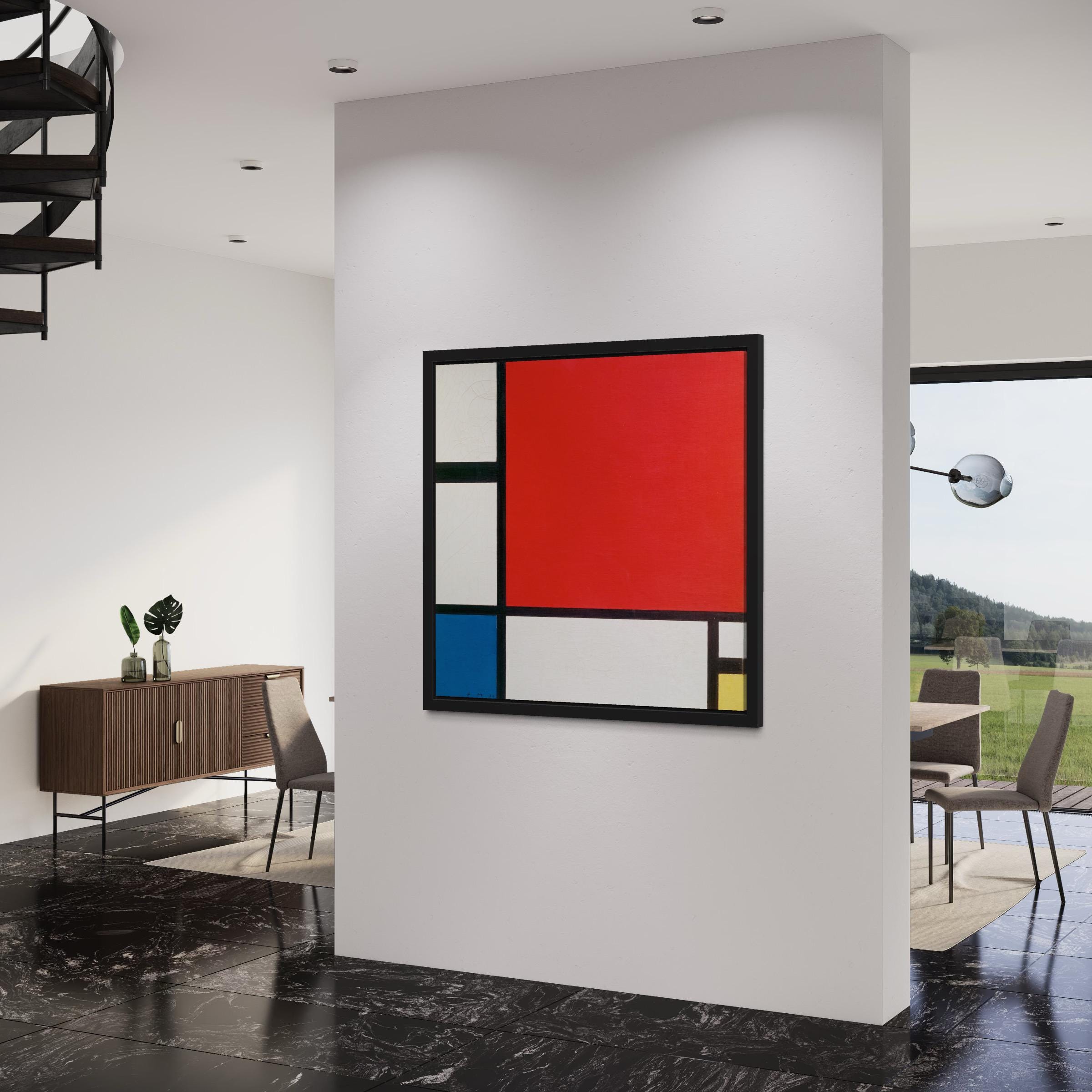 Piet Mondrian Red & Blue | Abstract Geometric Canvas Art | Poster Print