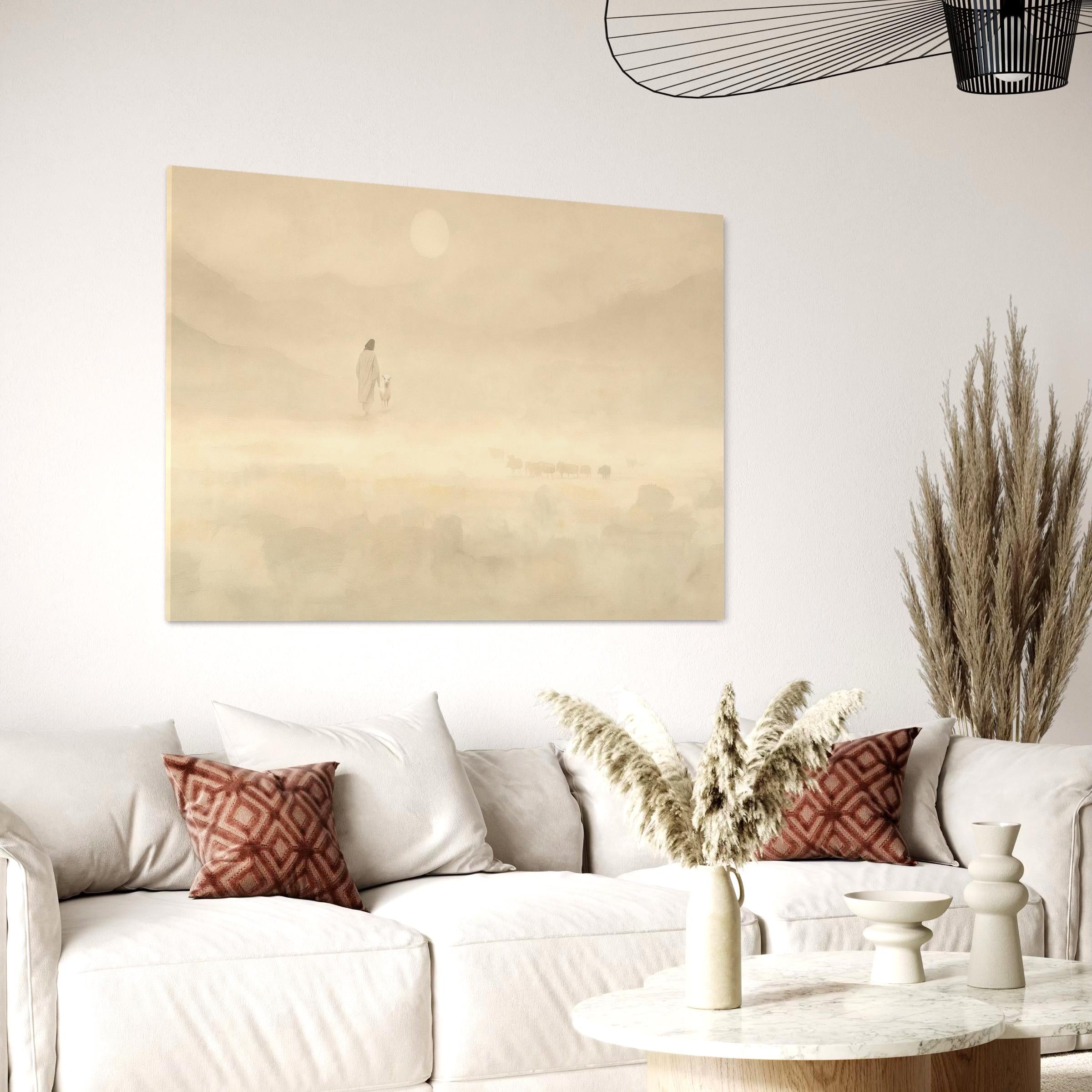 The Lost Sheep Wall Art Canvas | Poster Print | Minimalist Christian Jesus Parable Art
