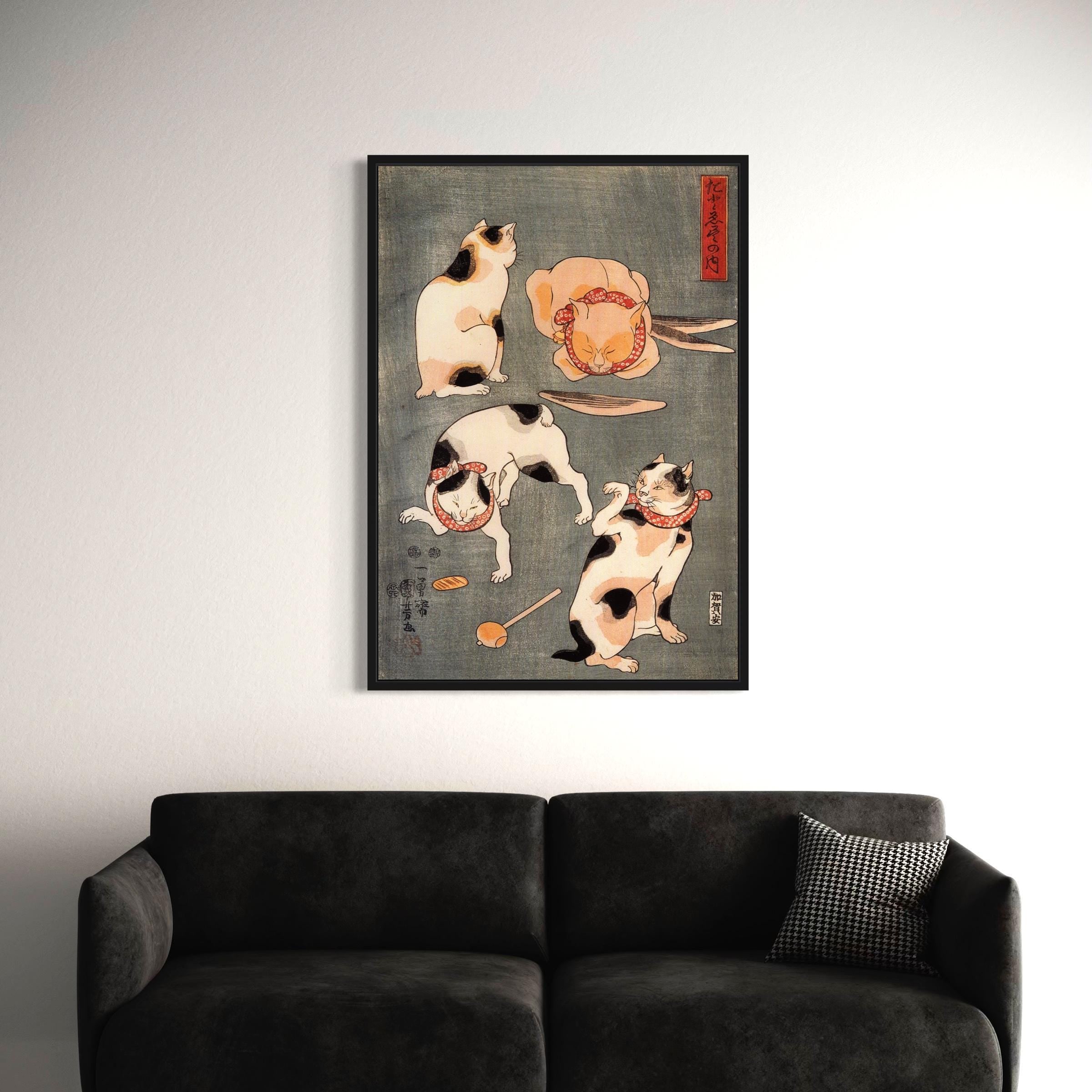 Kuniyoshi Utagawa Cats Canvas Art | Poster Print | Japanese Woodblock