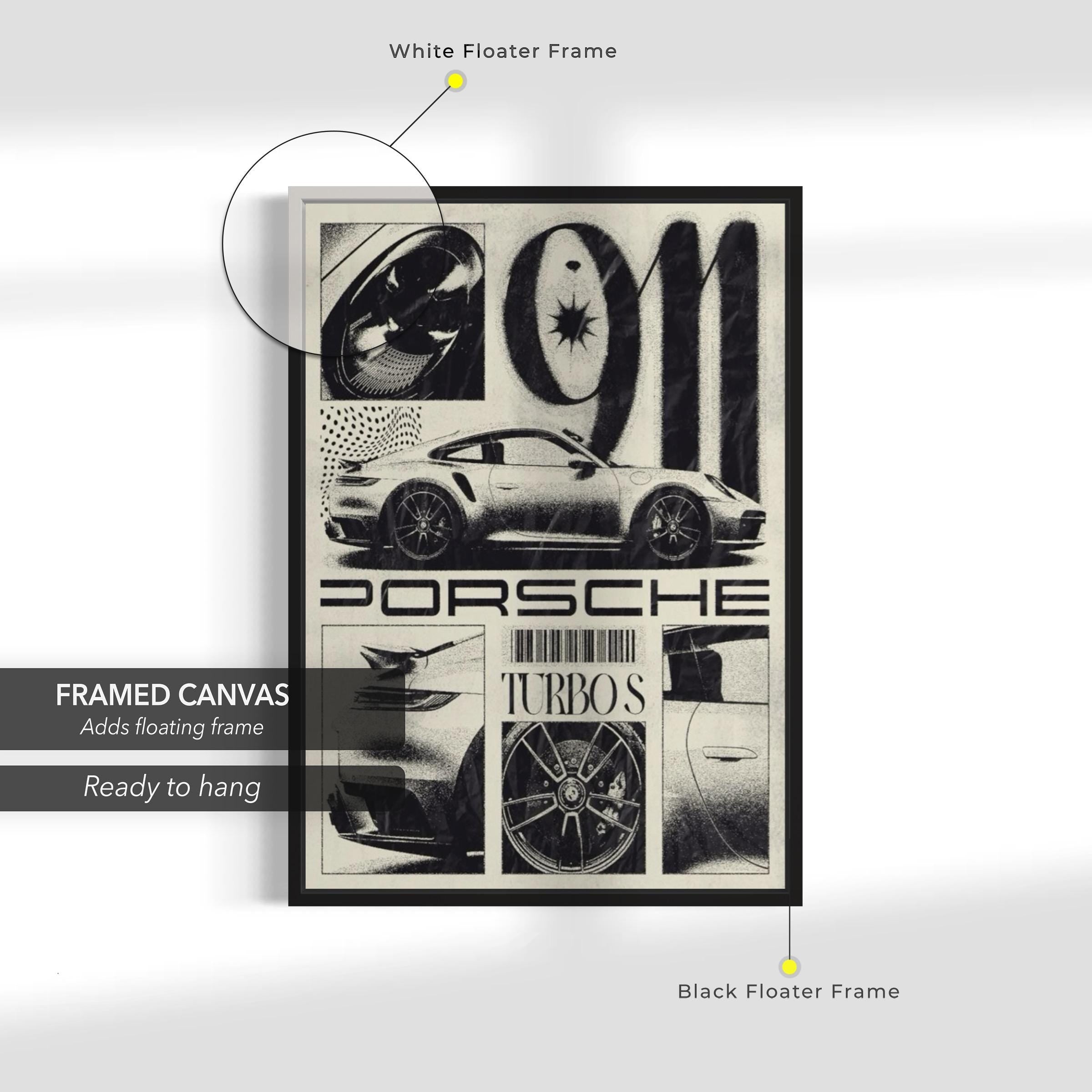 Porsche 911 Turbo S Sports Car | Automotive Photo Canvas Art | Poster Print