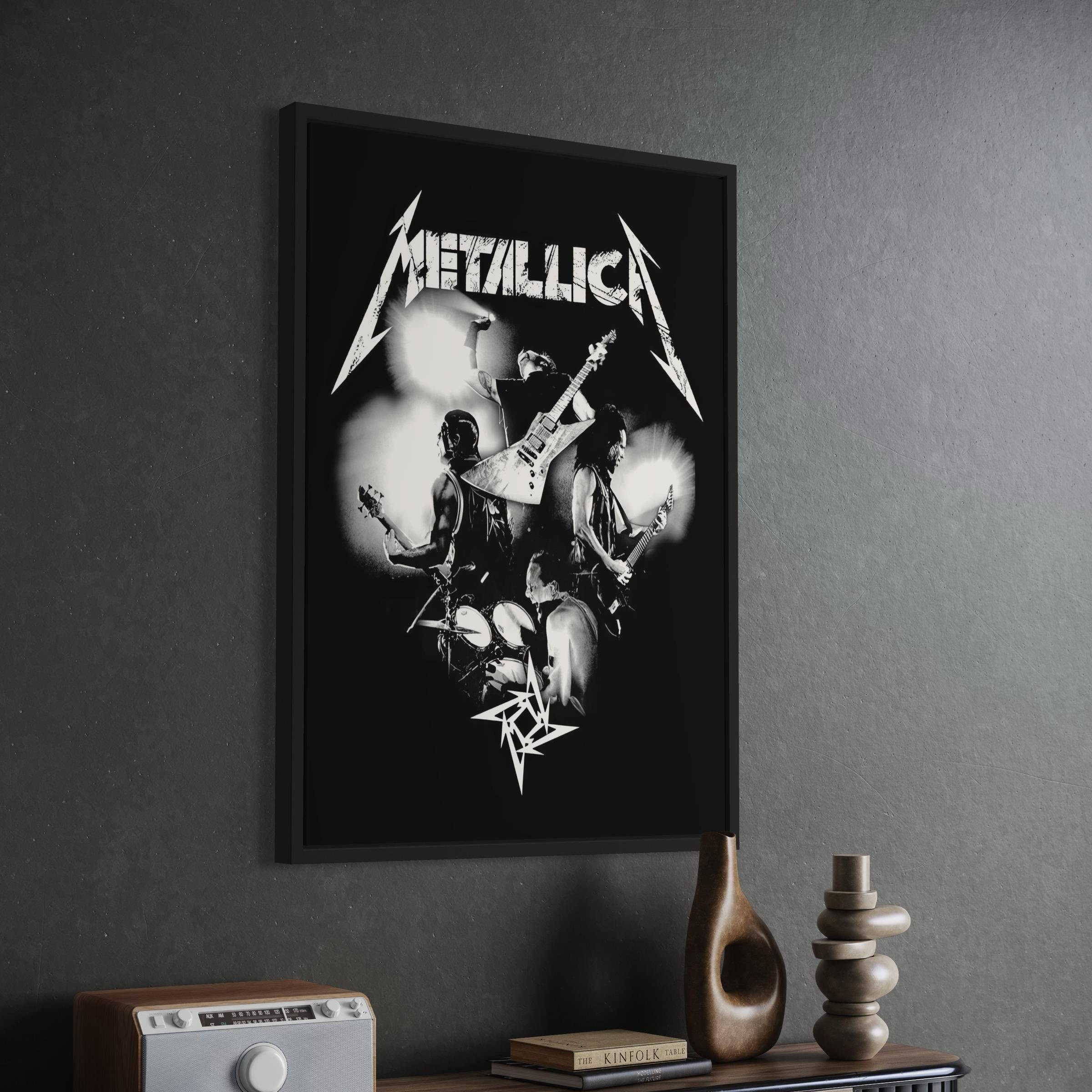 Metallica Band Artwork | Black & White Rock Music Canvas Art | Poster Print