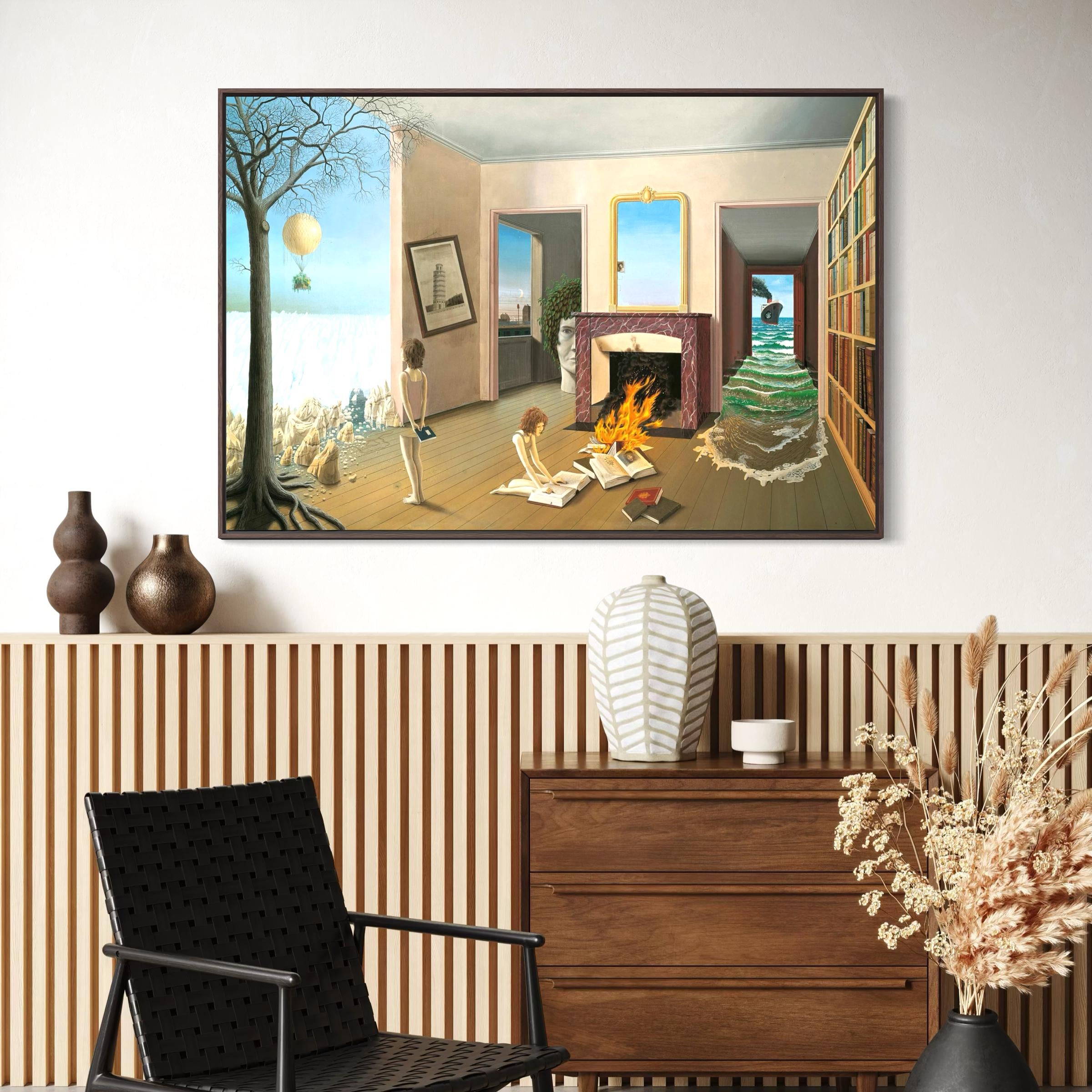 Between the Holes of Memory by Dominique Appia Canvas Wall Art | Poster Print Landscape Cubism