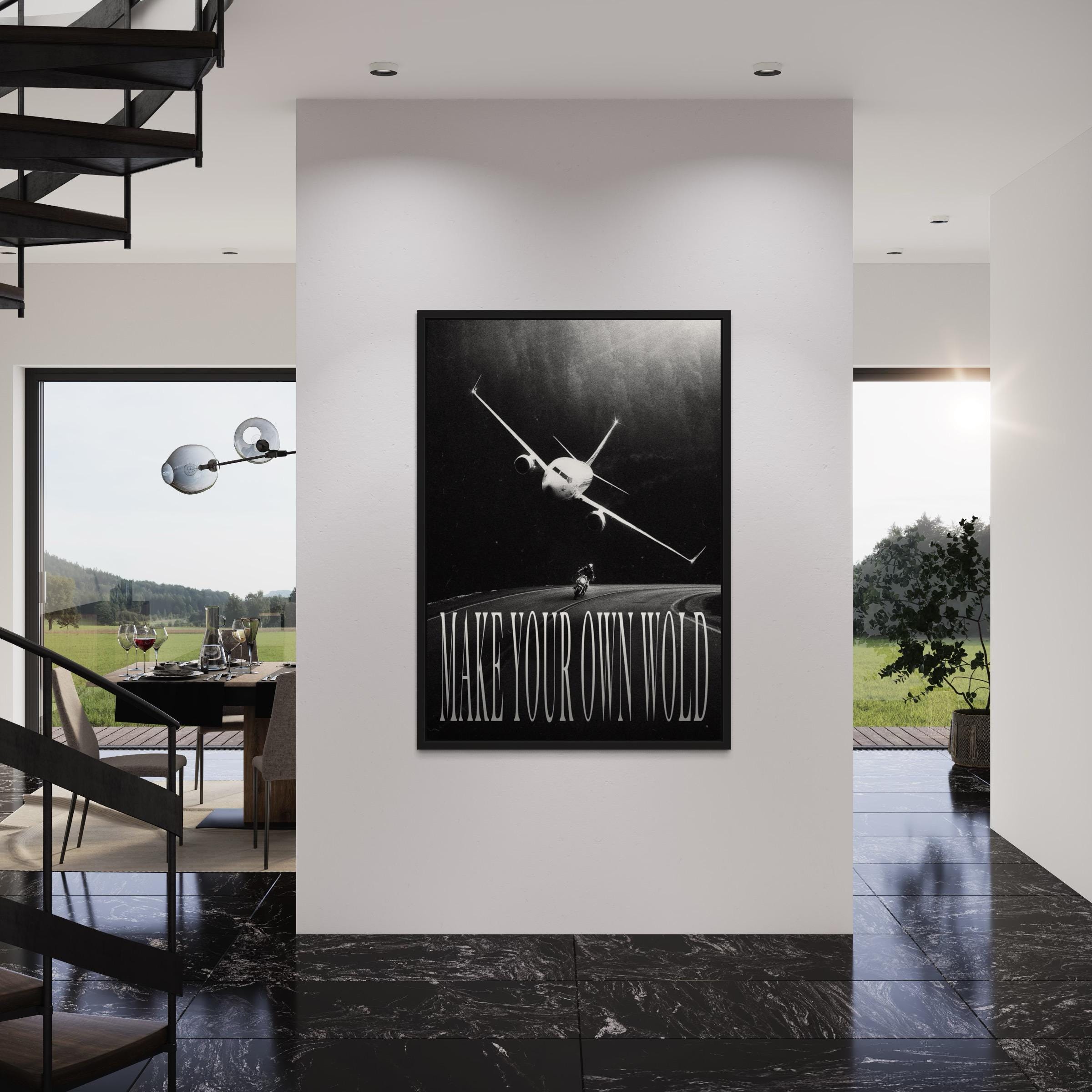 Make Your Own World Black & White Motivational Canvas Art | Poster Print