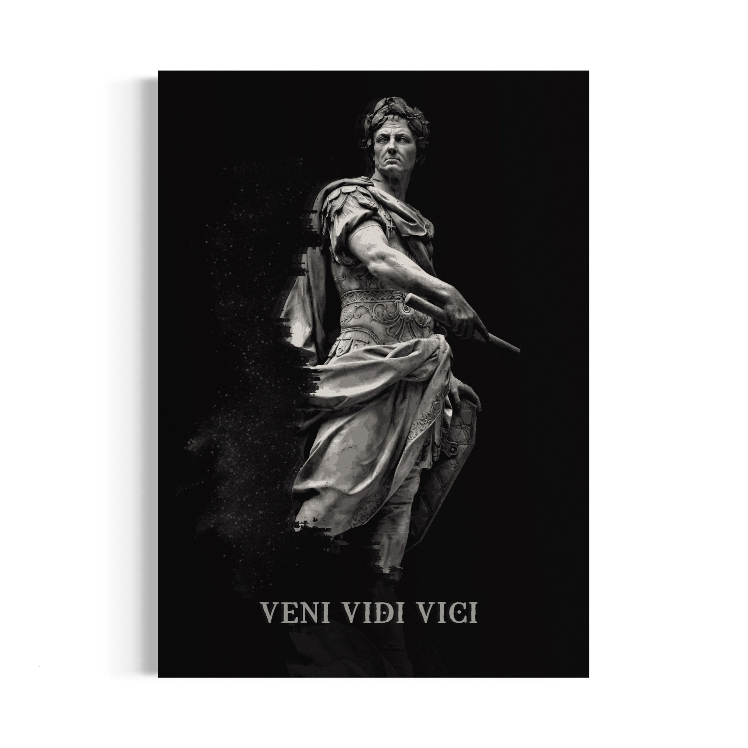 a black and white photo of a statue