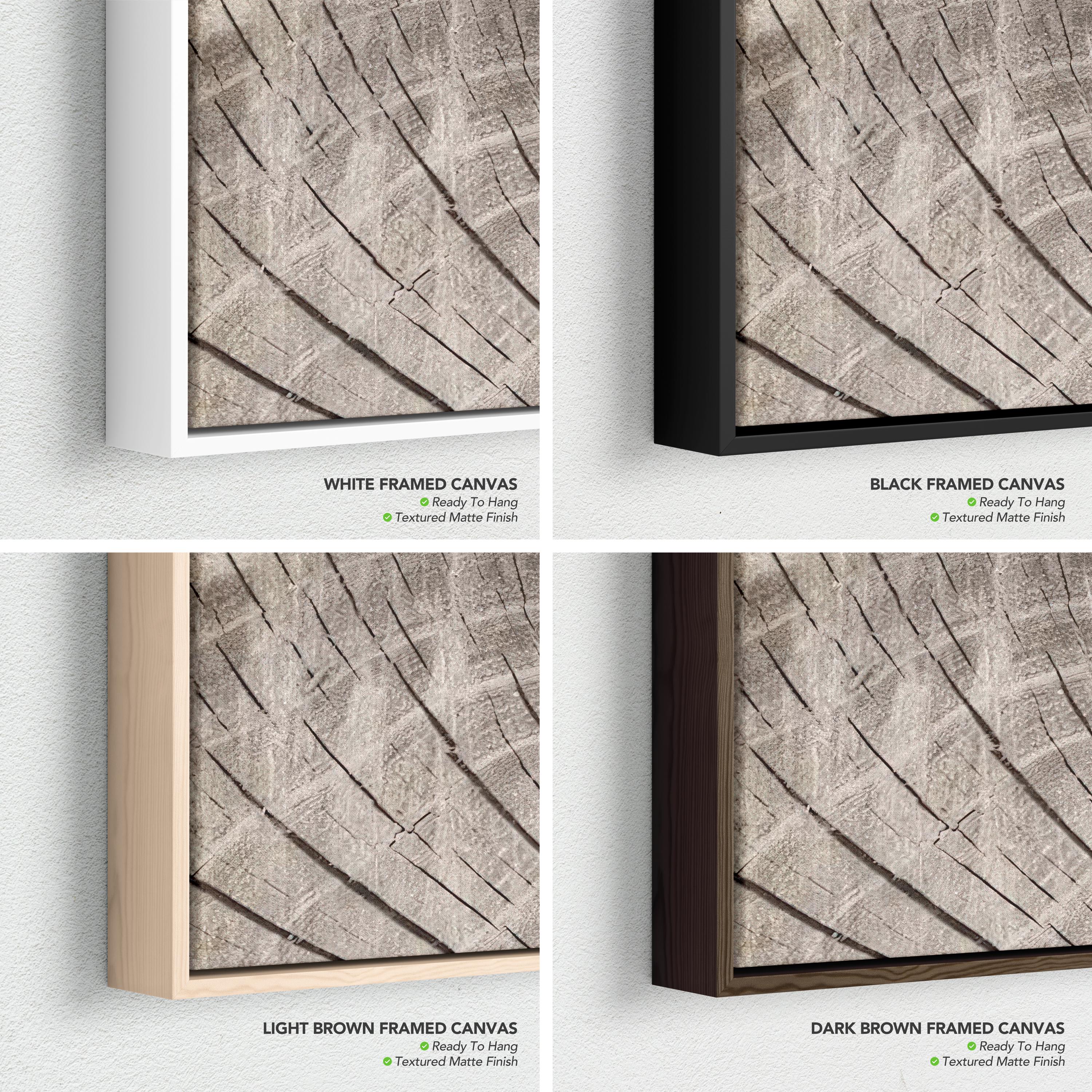 Framed Wall Art Canvas | Poster Print Set of 3 Oak Wood Tree Rings | Neutral Boho Decor