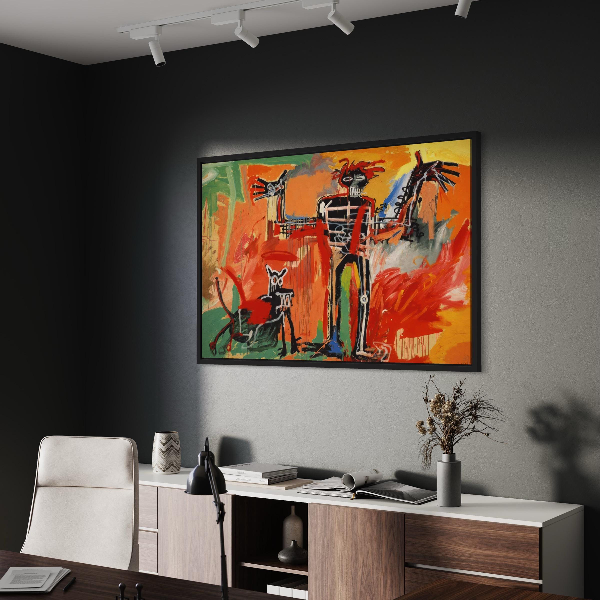 Jean-Michel Basquiat Boy & Dog in a Johnnypump 1982 | Canvas Art | Poster Print