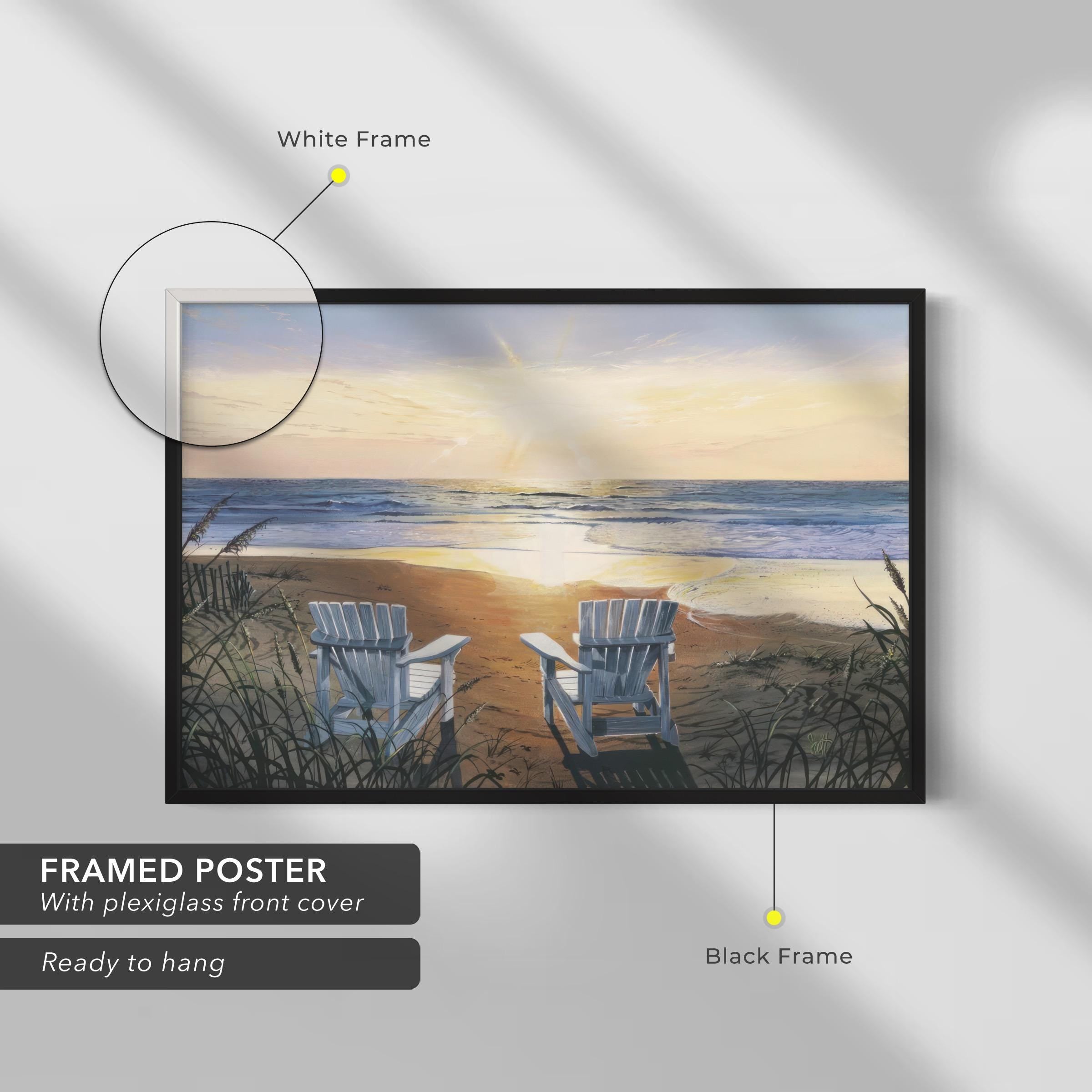 Coastal Sunset Beach Chairs "Days End Duo" by Scott Westmoreland Canvas Art | Poster Print
