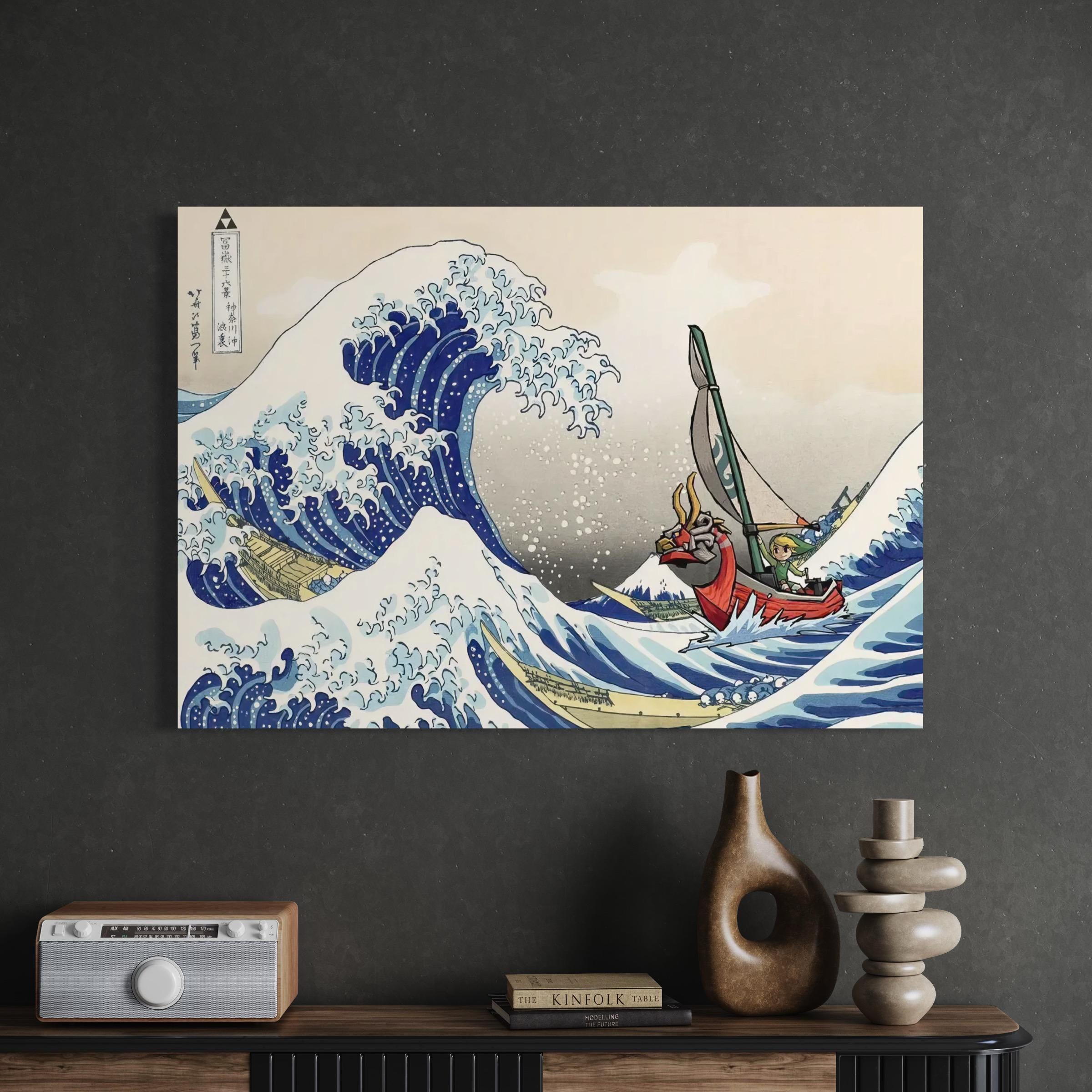 The Legend of Zelda Windwaker Great Wave Off Kanagawa Canvas Art | Poster Print