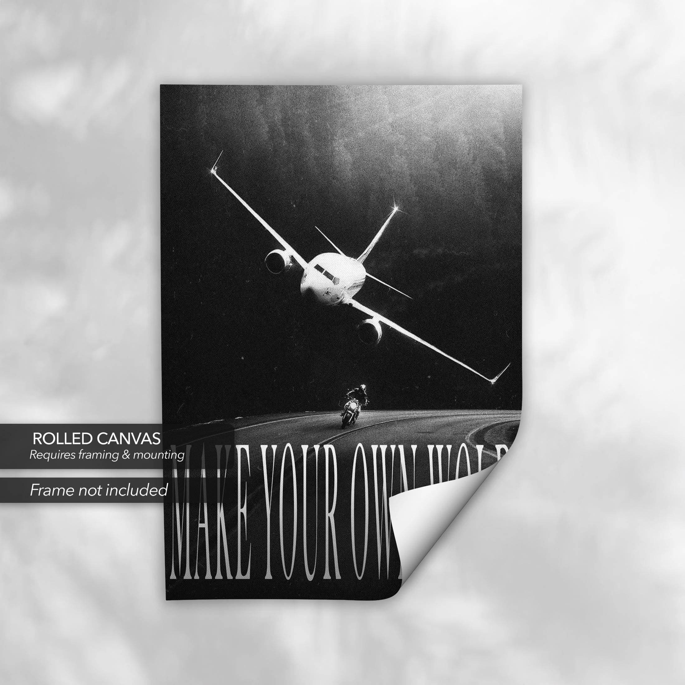 Make Your Own World Black & White Motivational Canvas Art | Poster Print