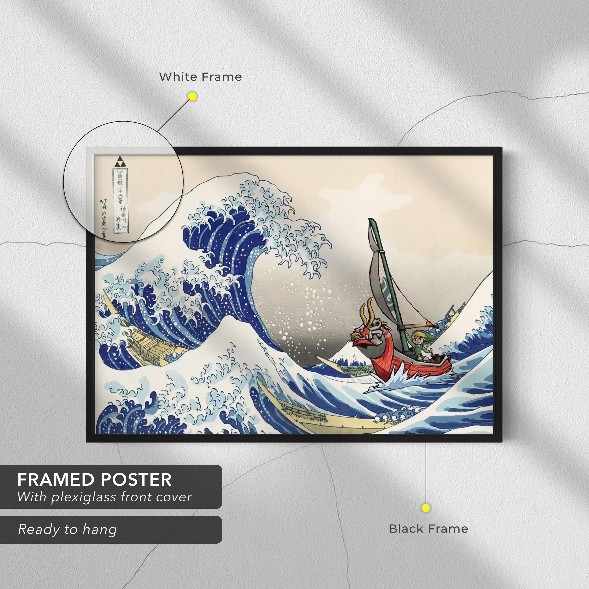 The Legend of Zelda Windwaker Great Wave Off Kanagawa Canvas Art | Poster Print