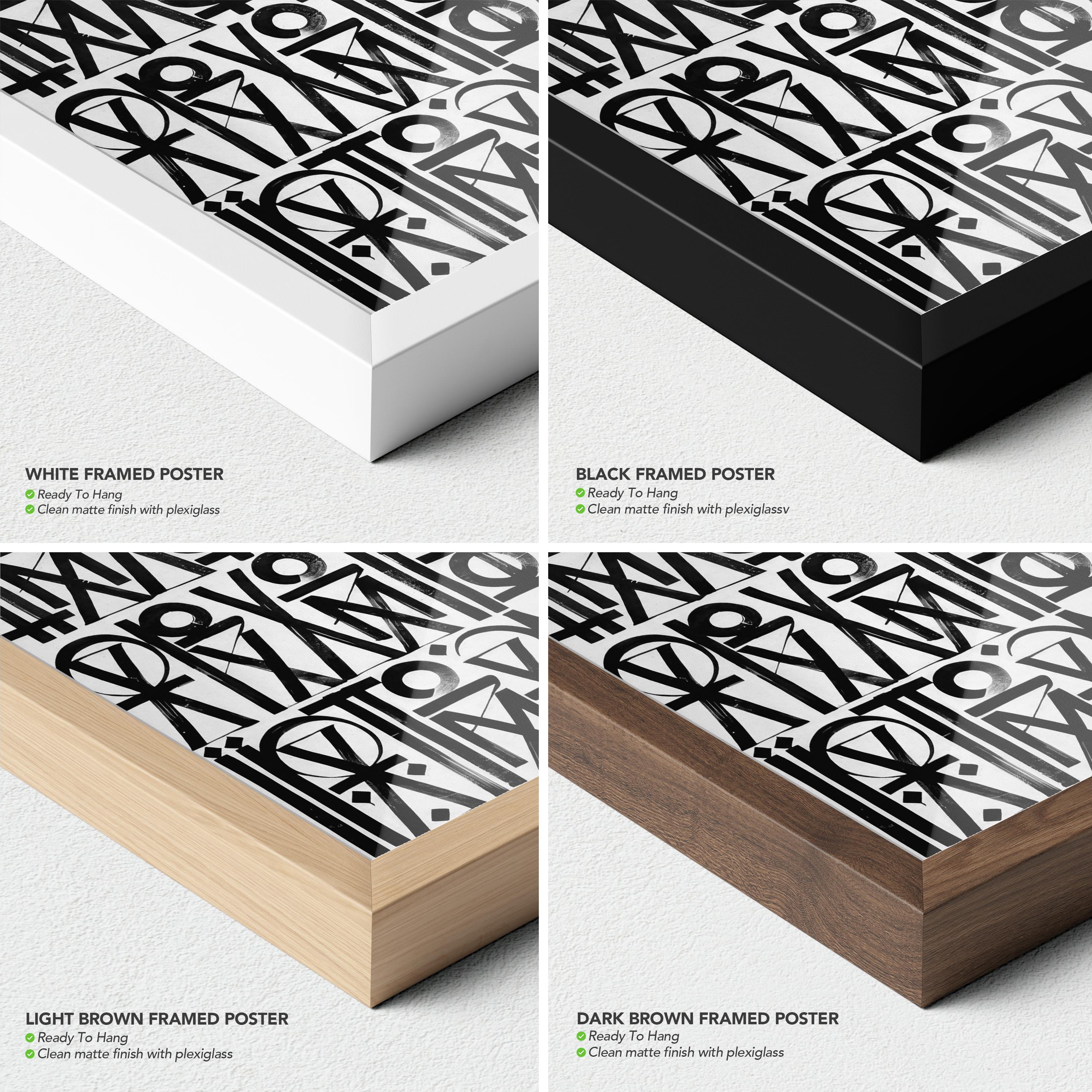 Abstract Black & White Calligraphy Poster Print | Minimalist Scandinavian Canvas Wall Art