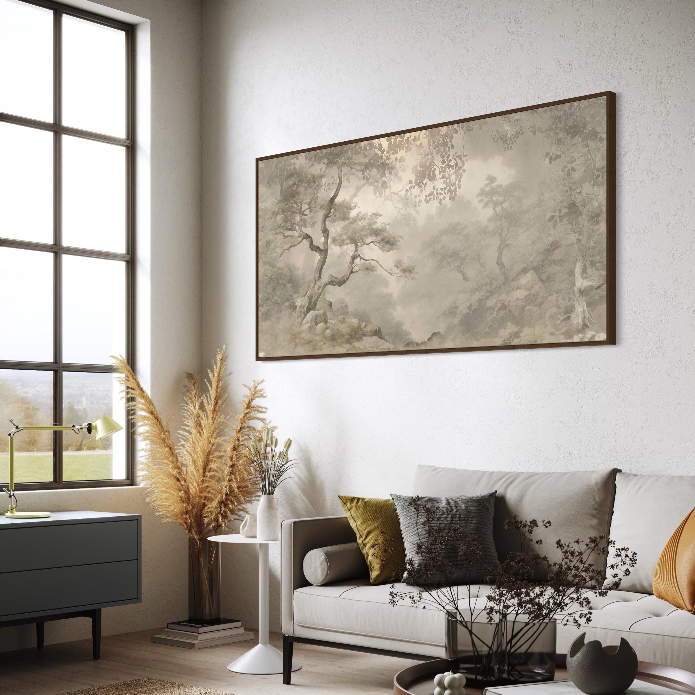 Mid Century Modern Wall Art Canvas | Poster Print | Alexander Behang Abstract Landscape