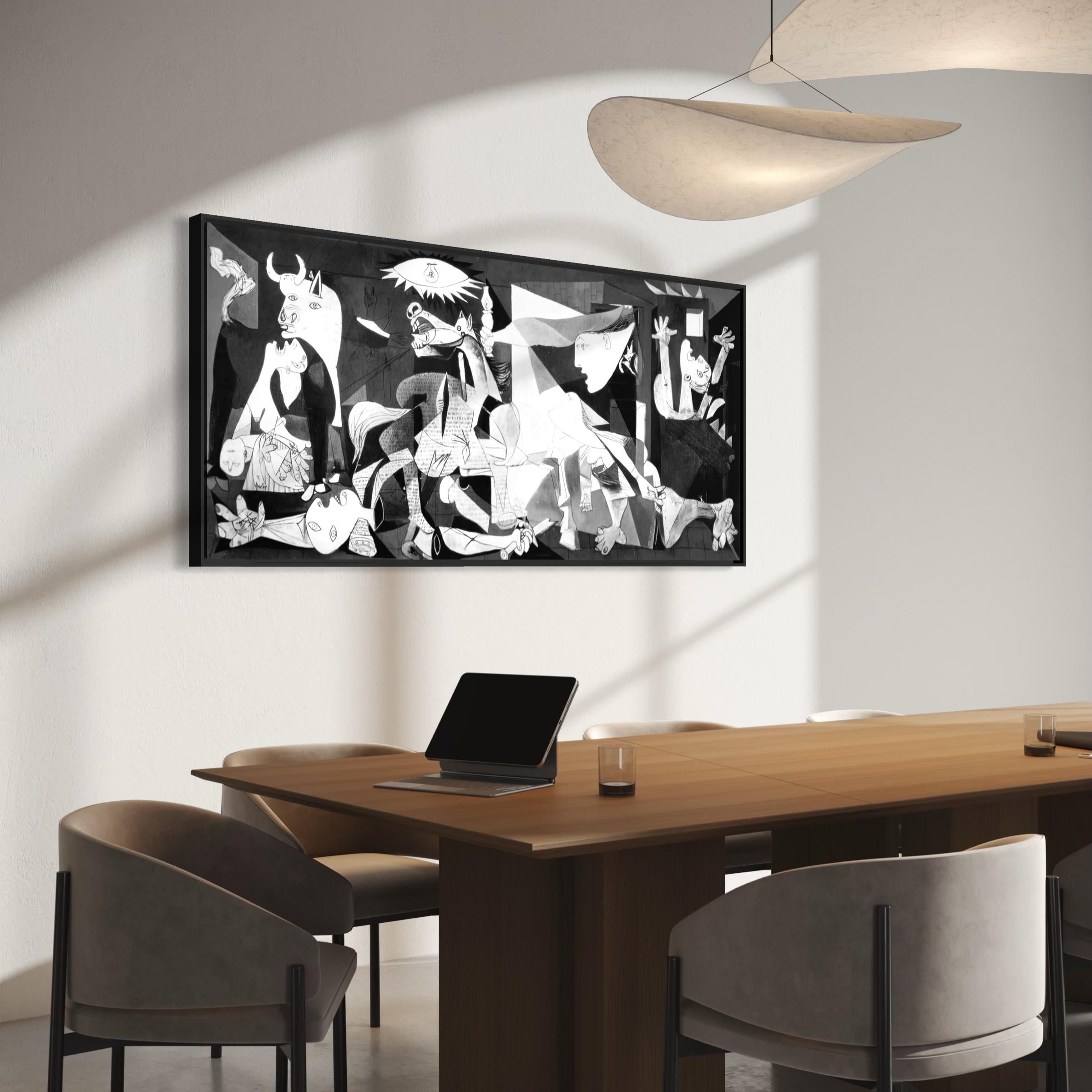 Guernica Picasso Black & White Cubism Artwork Poster Print | Canvas Wall Art