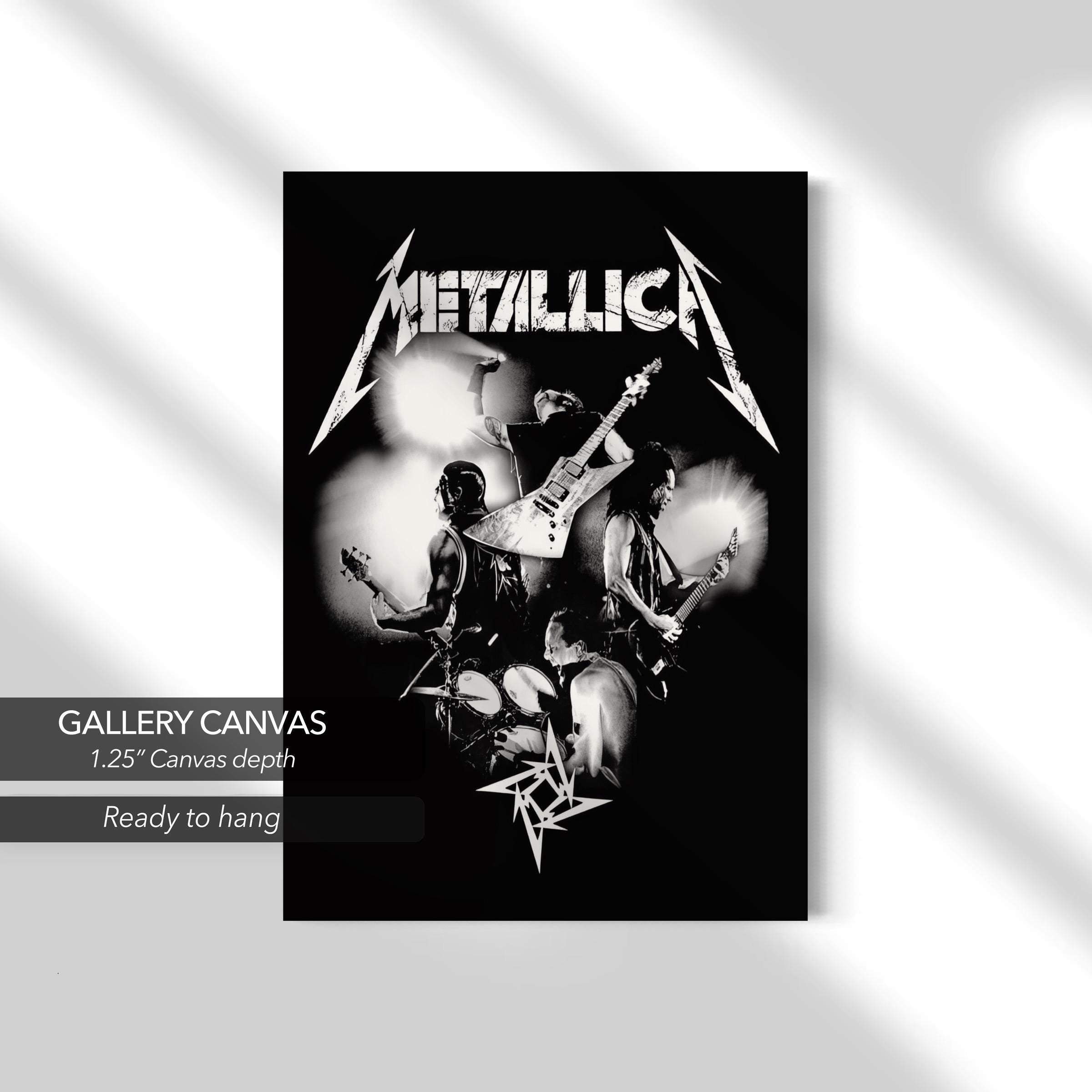 Metallica Band Artwork | Black & White Rock Music Canvas Art | Poster Print