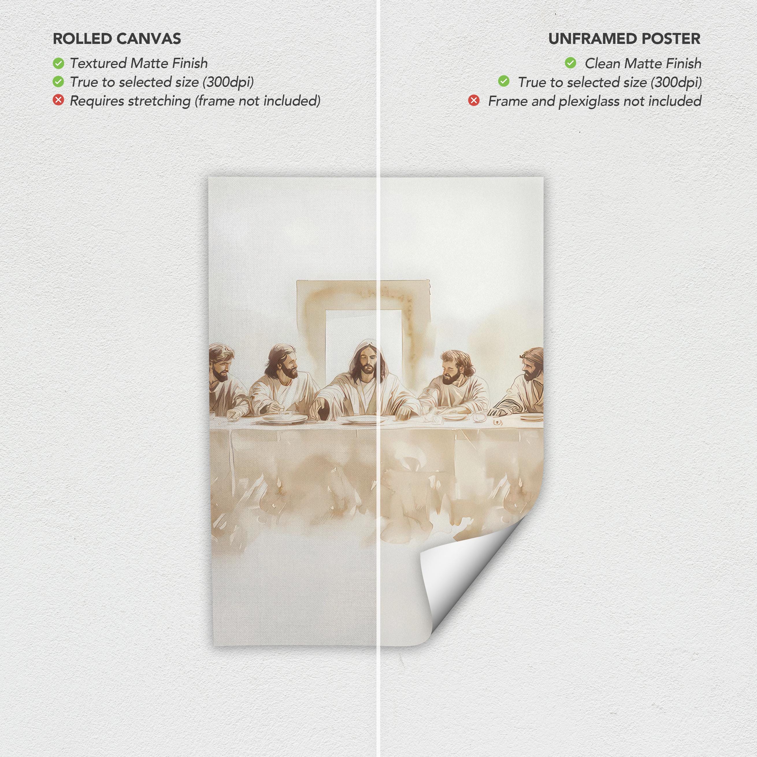 Framed Wall Art Set of 3 The Last Supper Jesus Poster Prints | Canvas Wall Art