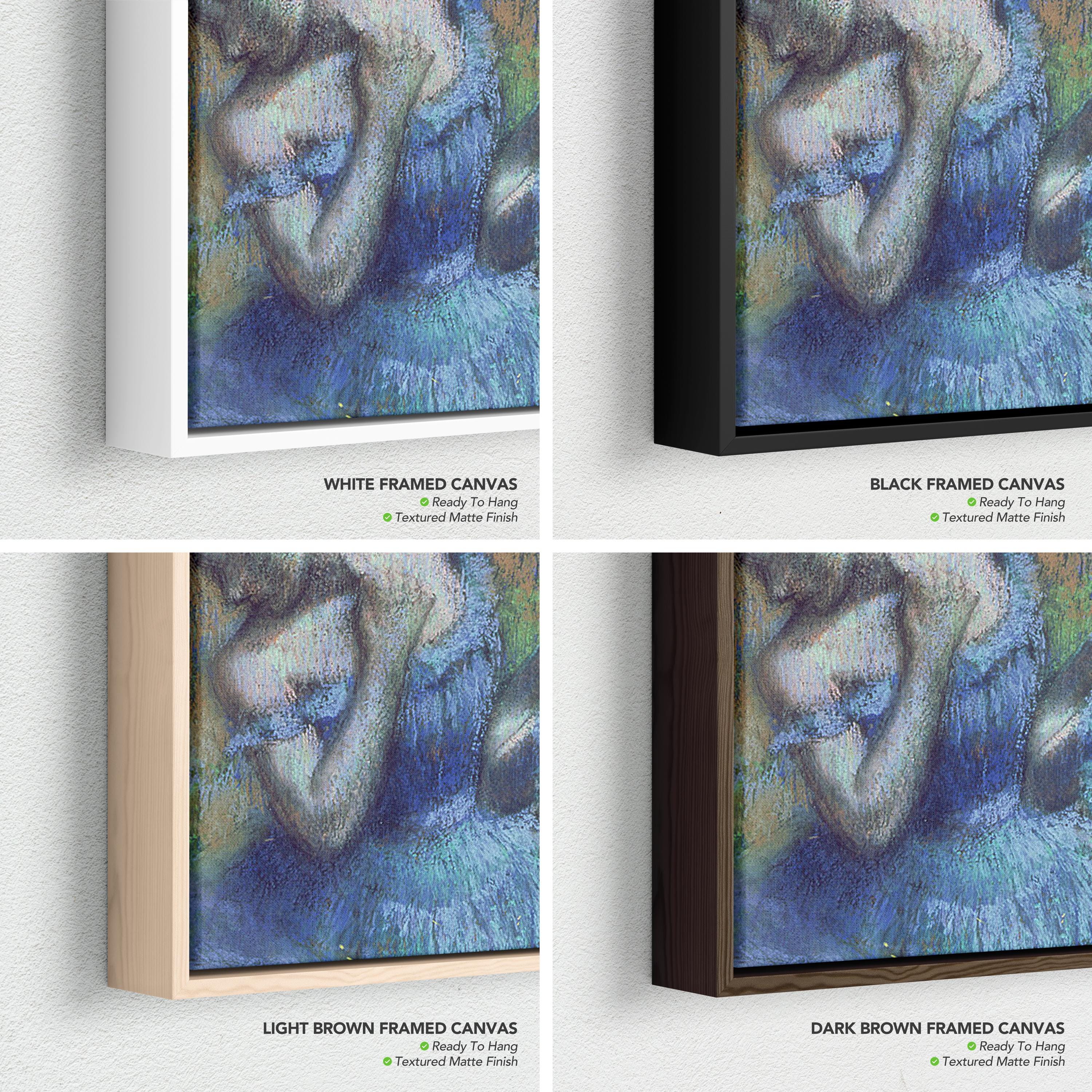 Blue Dancers by Edgar Degas | Impressionist Pastel Ballet Canvas Art | Poster Print