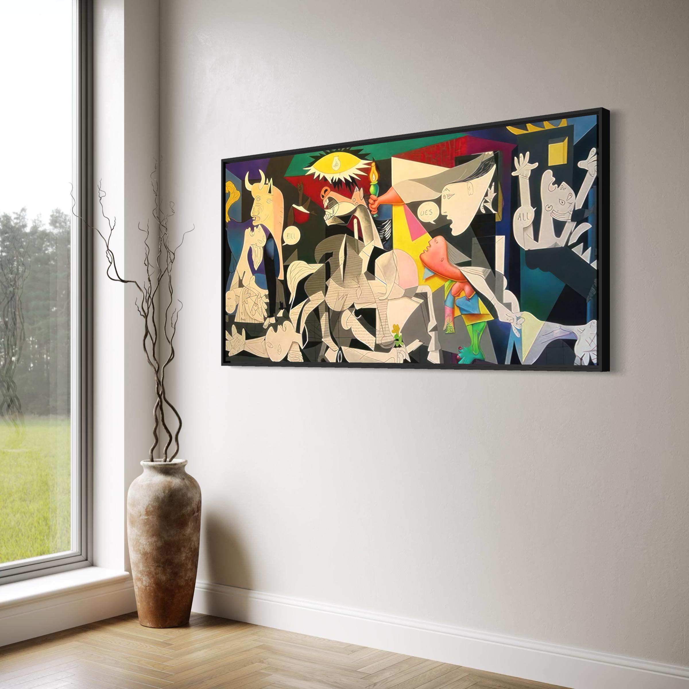 Guernica Picasso Colorful Wall Art Canvas | Cubism Artwork Poster Print