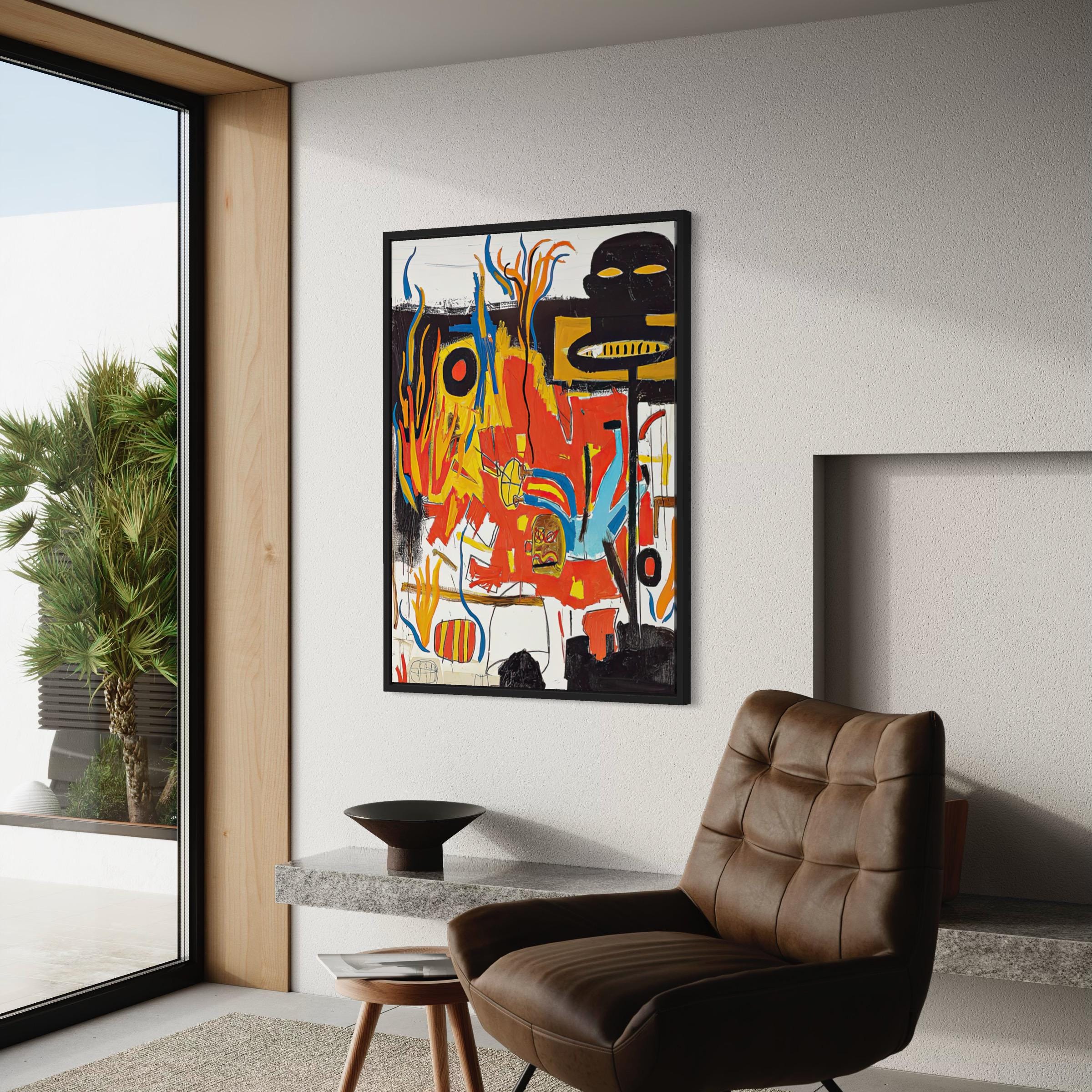 Jean-Michel Basquiat Rubber 1985 | Abstract Canvas Art | Poster Print
