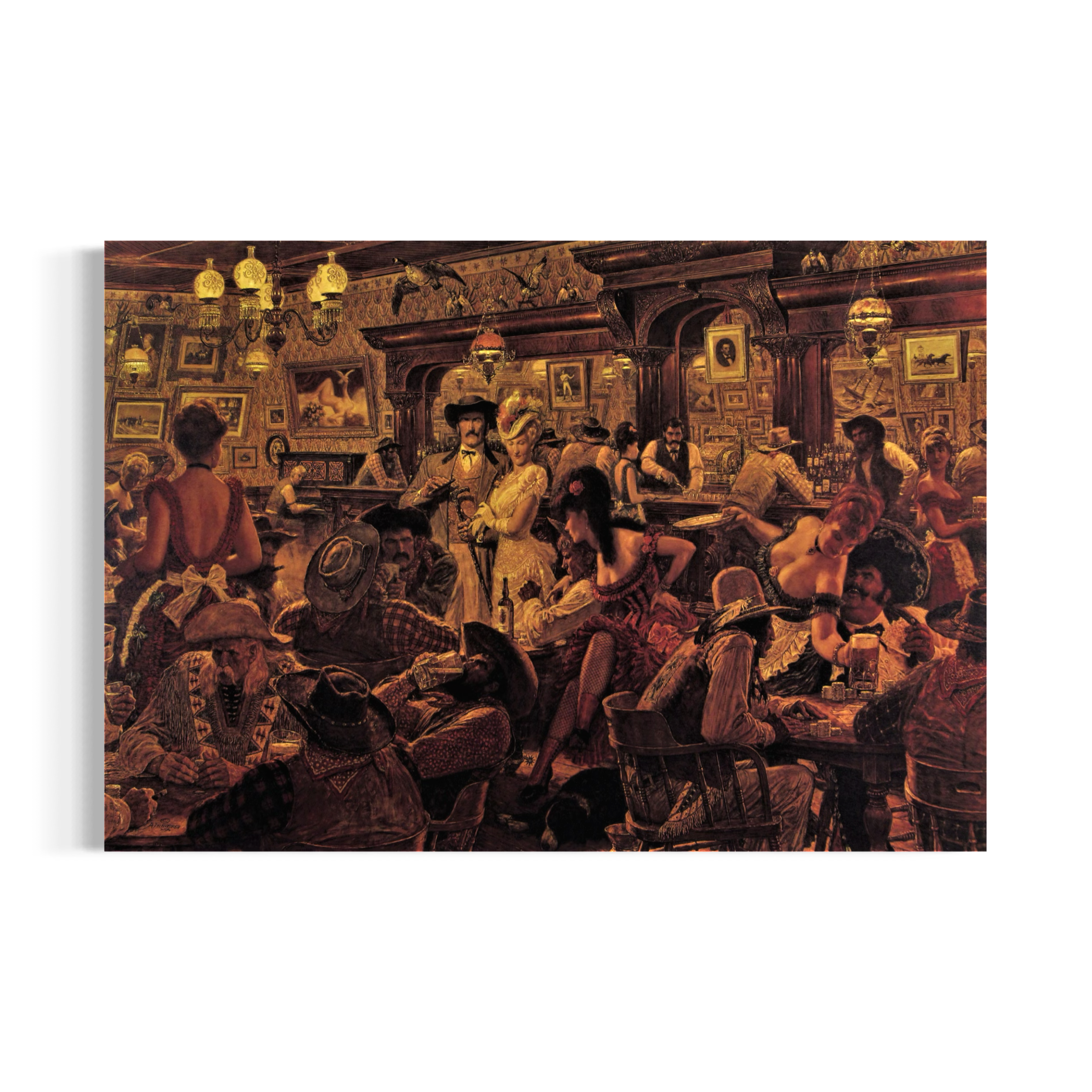 a lively scene in a bar, with people socializing and enjoying themselves.