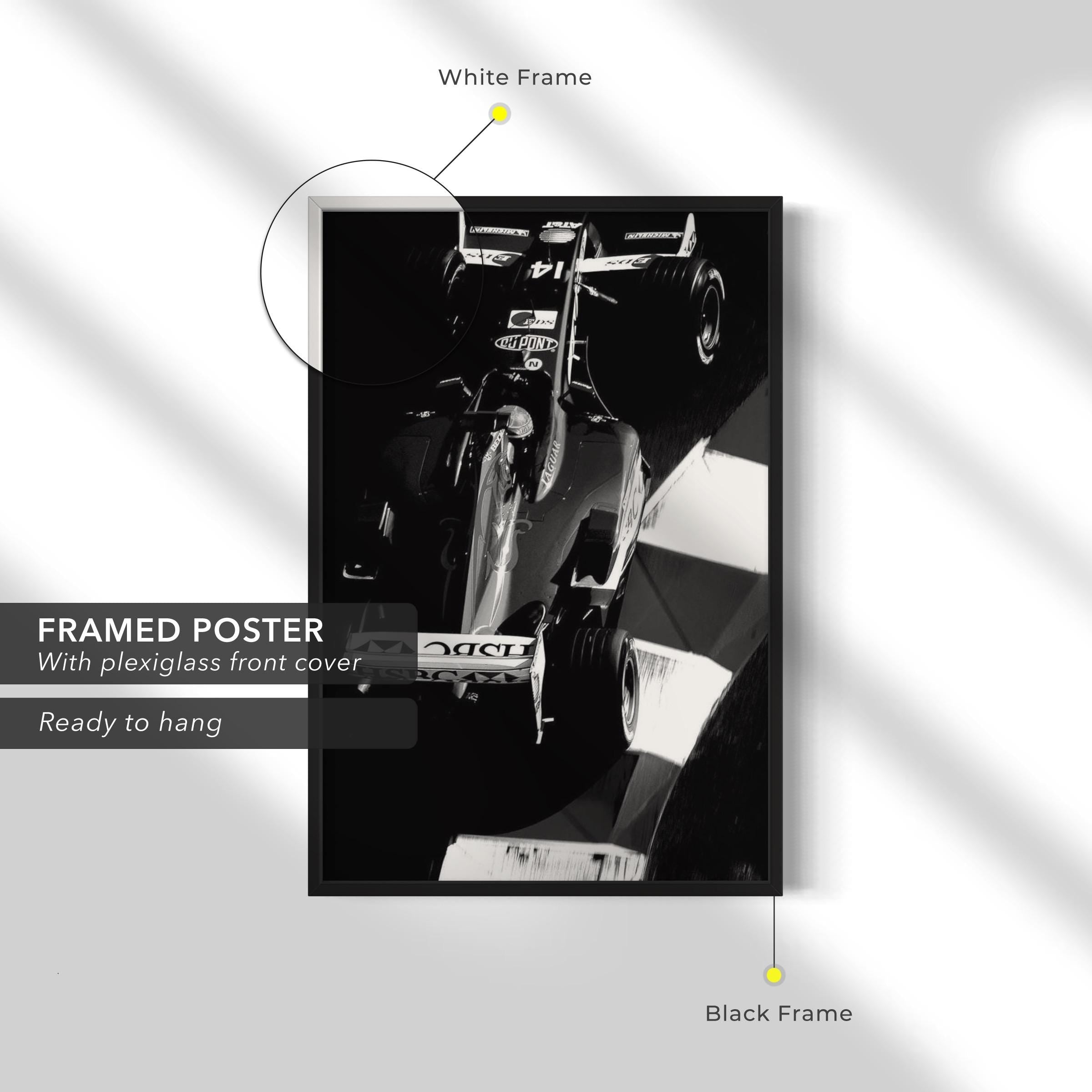 F1 Black & White Formula One Racing Car Canvas Art | Poster Print