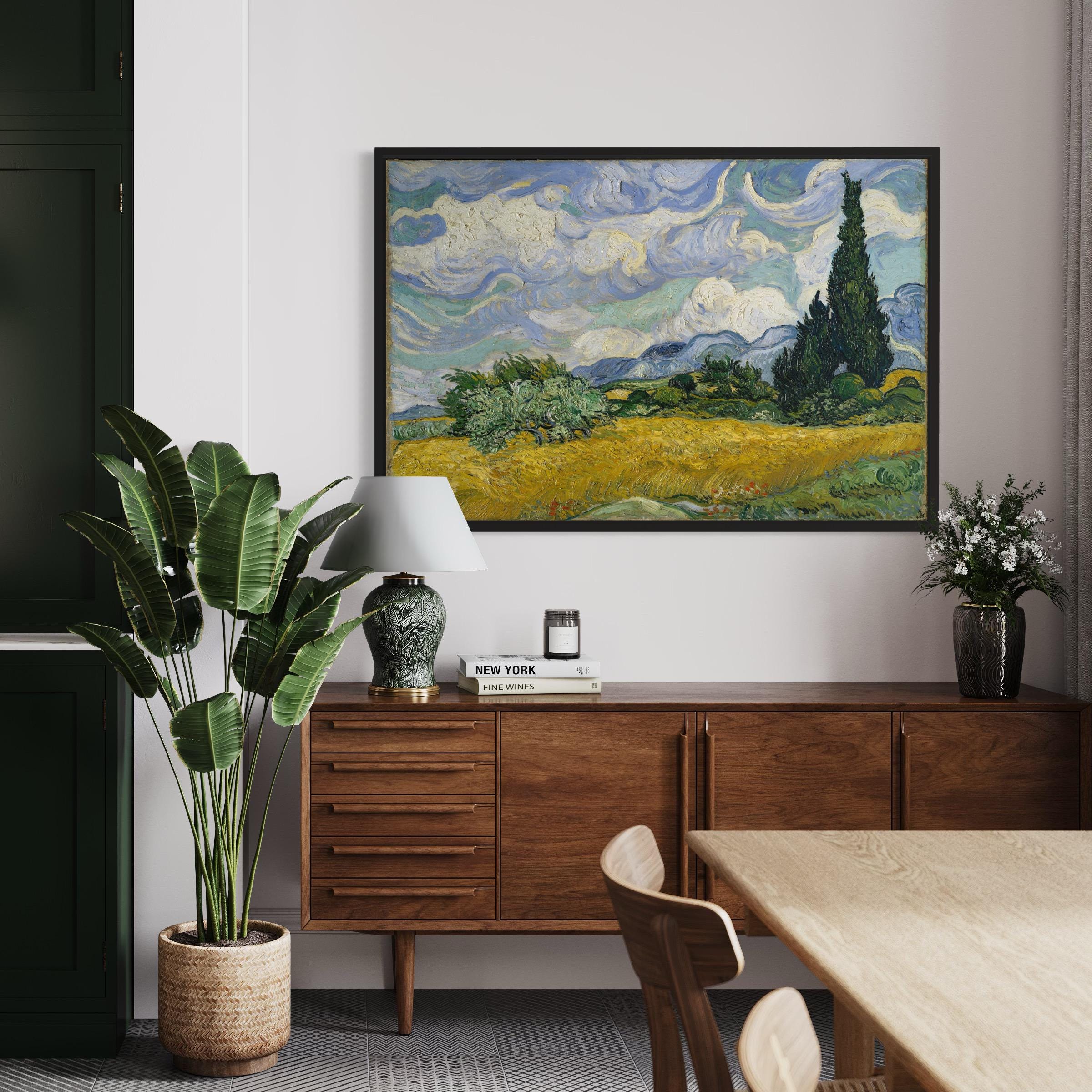 Wheat Field with Cypresses by Vincent van Gogh Canvas Art | Poster Print