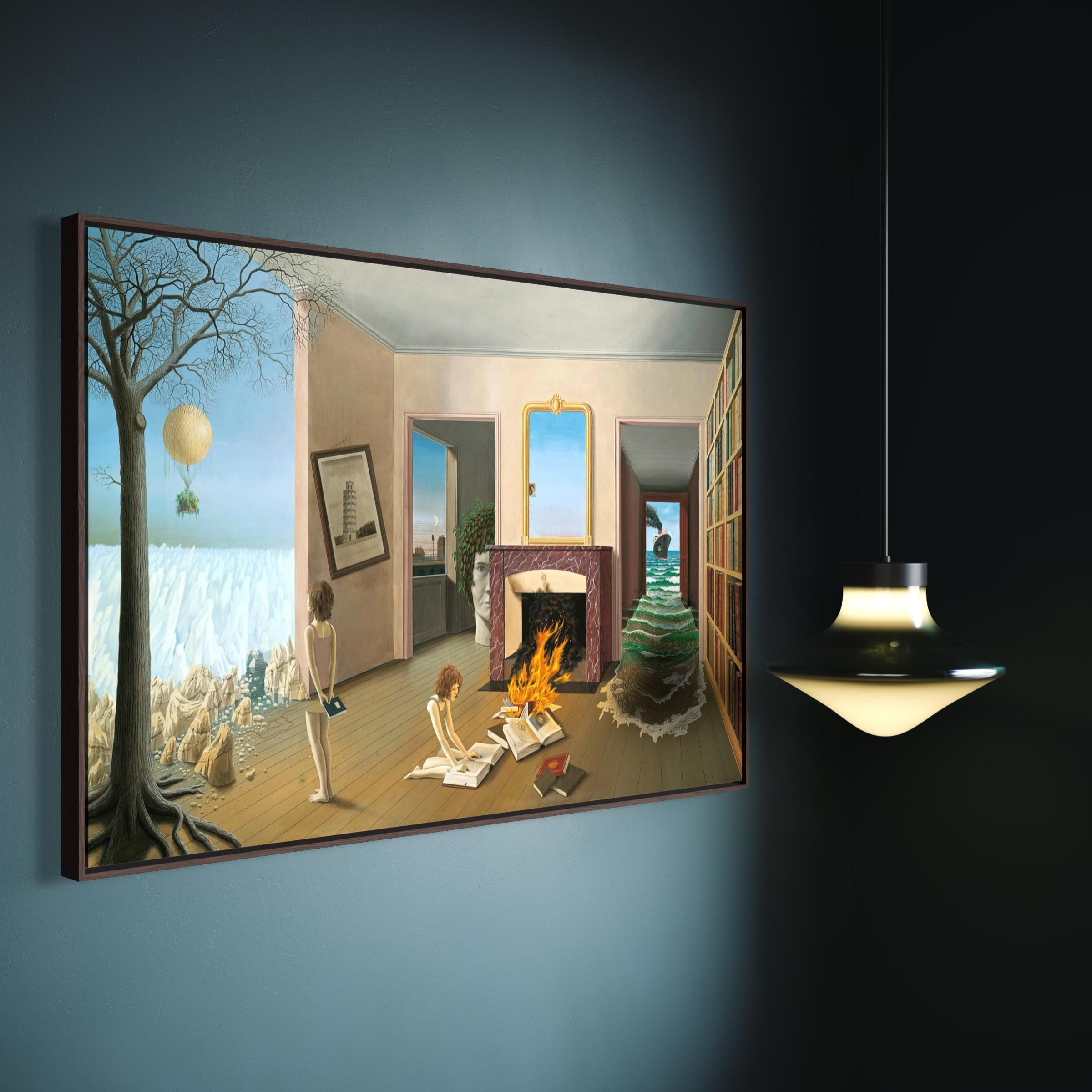Between the Holes of Memory by Dominique Appia Canvas Wall Art | Poster Print Landscape Cubism