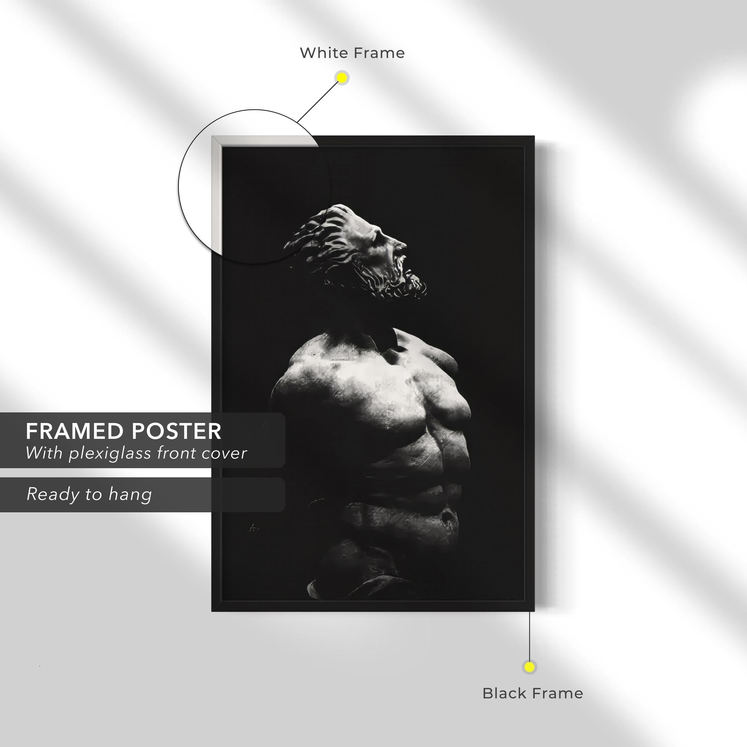 Prometheus Classical Sculpture | Ancient Greek Mythology Canvas Art | Poster Print