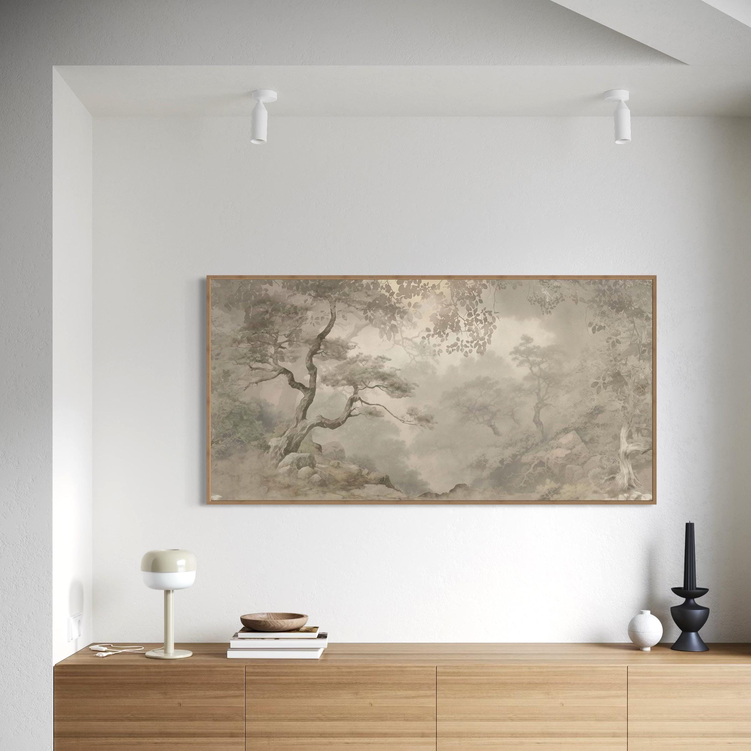 Mid Century Modern Wall Art Canvas | Poster Print | Alexander Behang Abstract Landscape