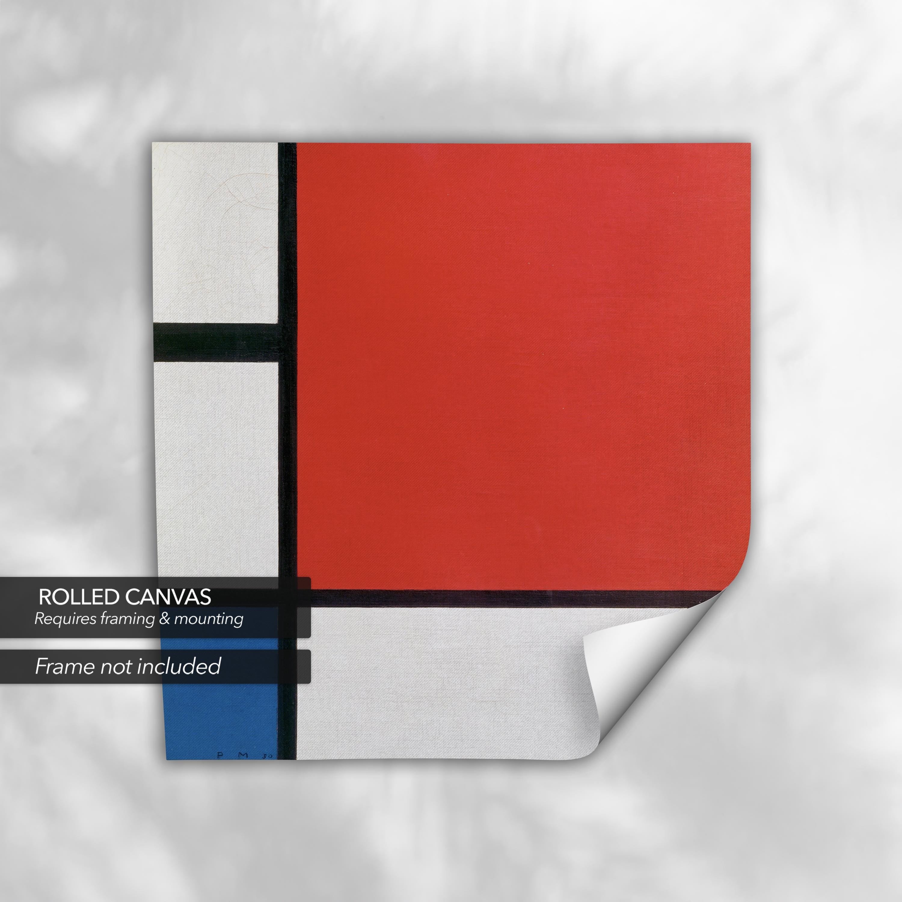 Piet Mondrian Red & Blue | Abstract Geometric Canvas Art | Poster Print