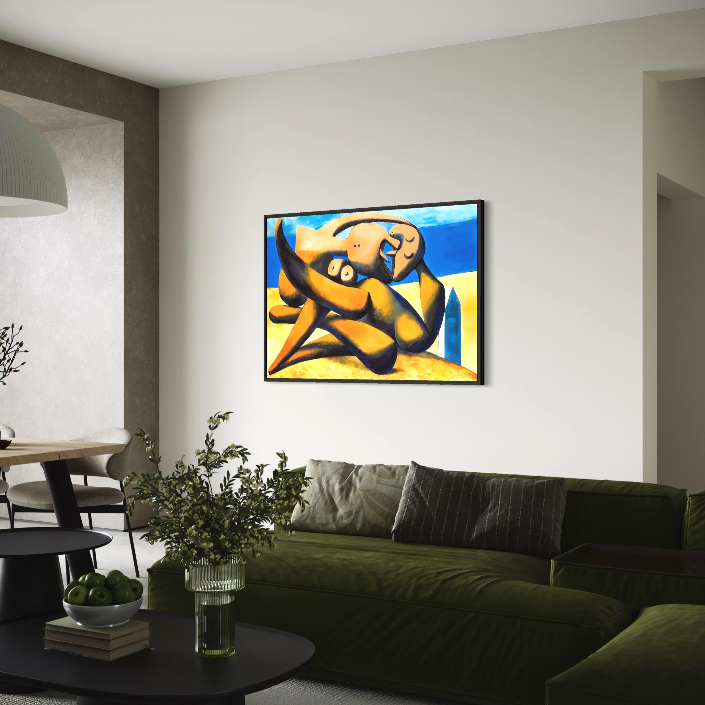 Picasso Figures at the Seaside 1931 Canvas Wall Art | Abstract Cubism Poster Print
