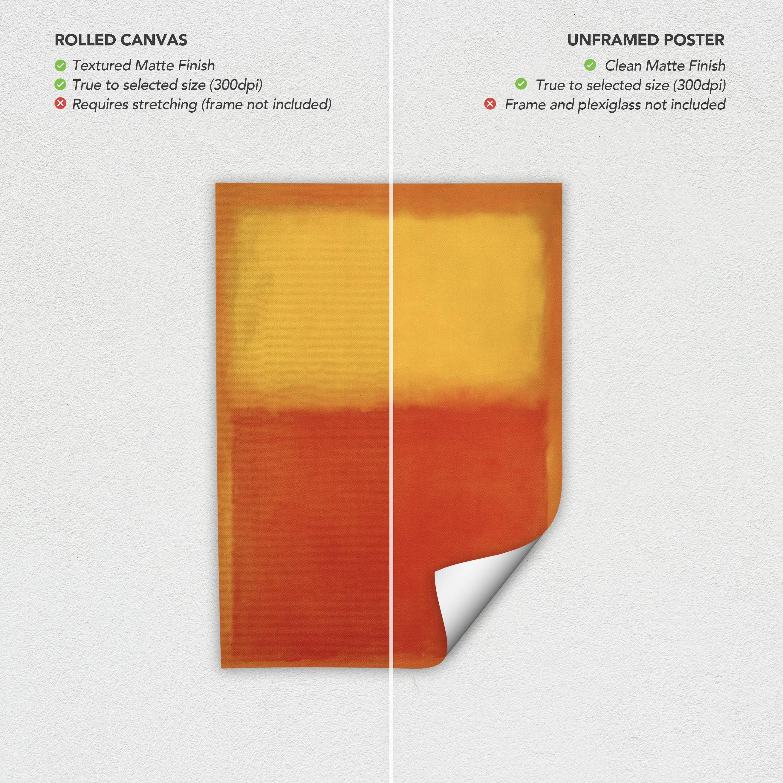 Mark Rothko Orange and Yellow | Abstract Expressionist Canvas Art | Poster Print