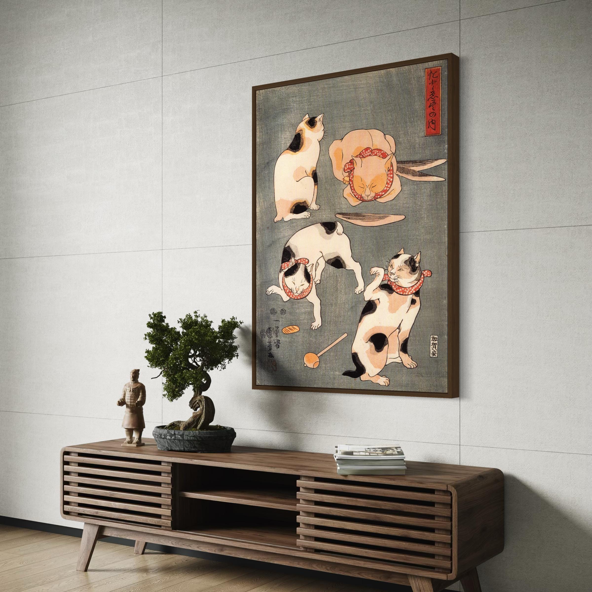 Kuniyoshi Utagawa Cats Canvas Art | Poster Print | Japanese Woodblock