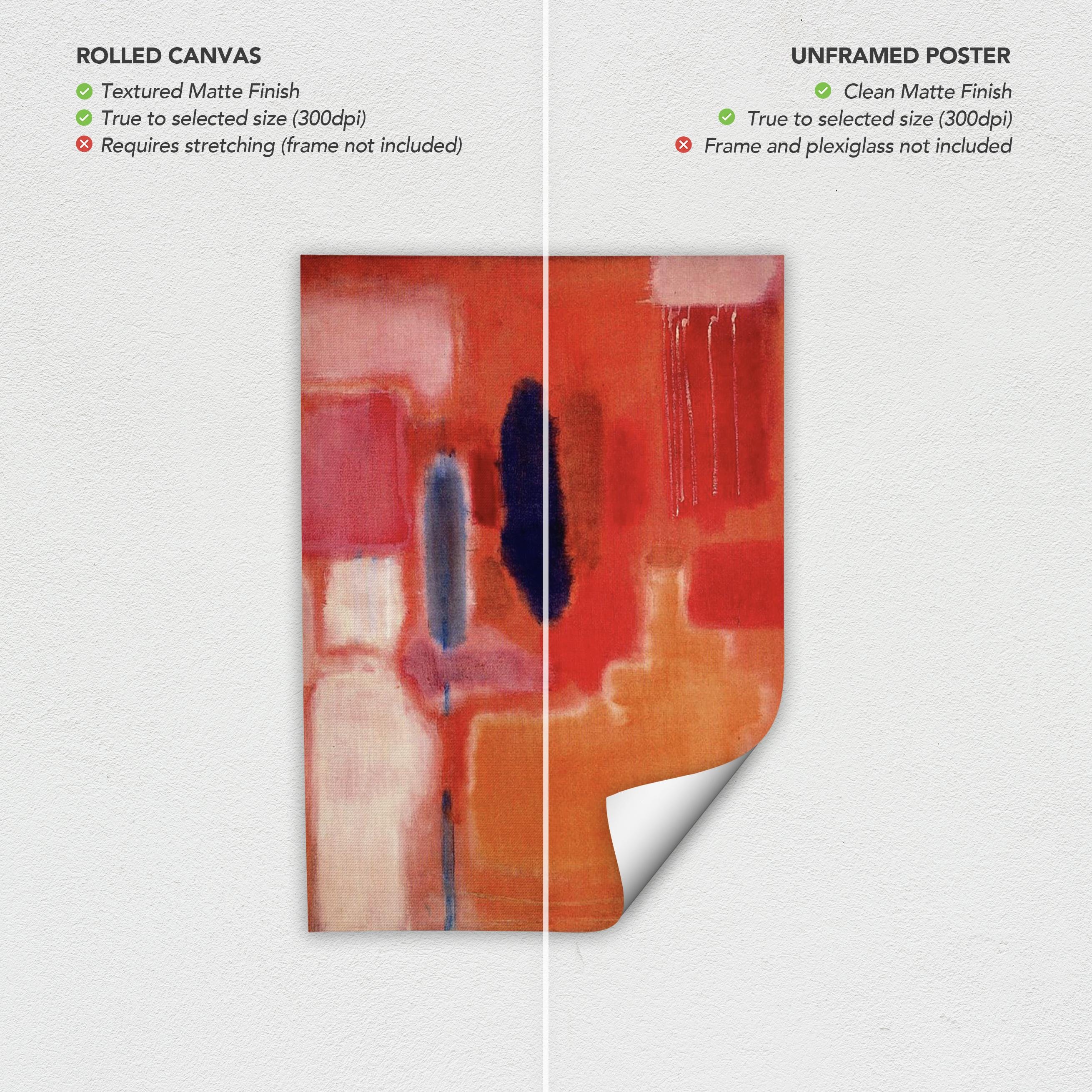 Mark Rothko No. 9 | Abstract Expressionist Red Orange Color Field Canvas Art | Poster Print