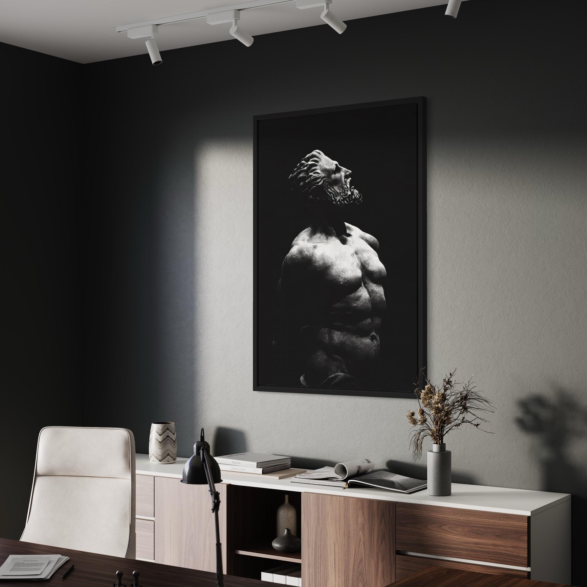 Prometheus Classical Sculpture | Ancient Greek Mythology Canvas Art | Poster Print