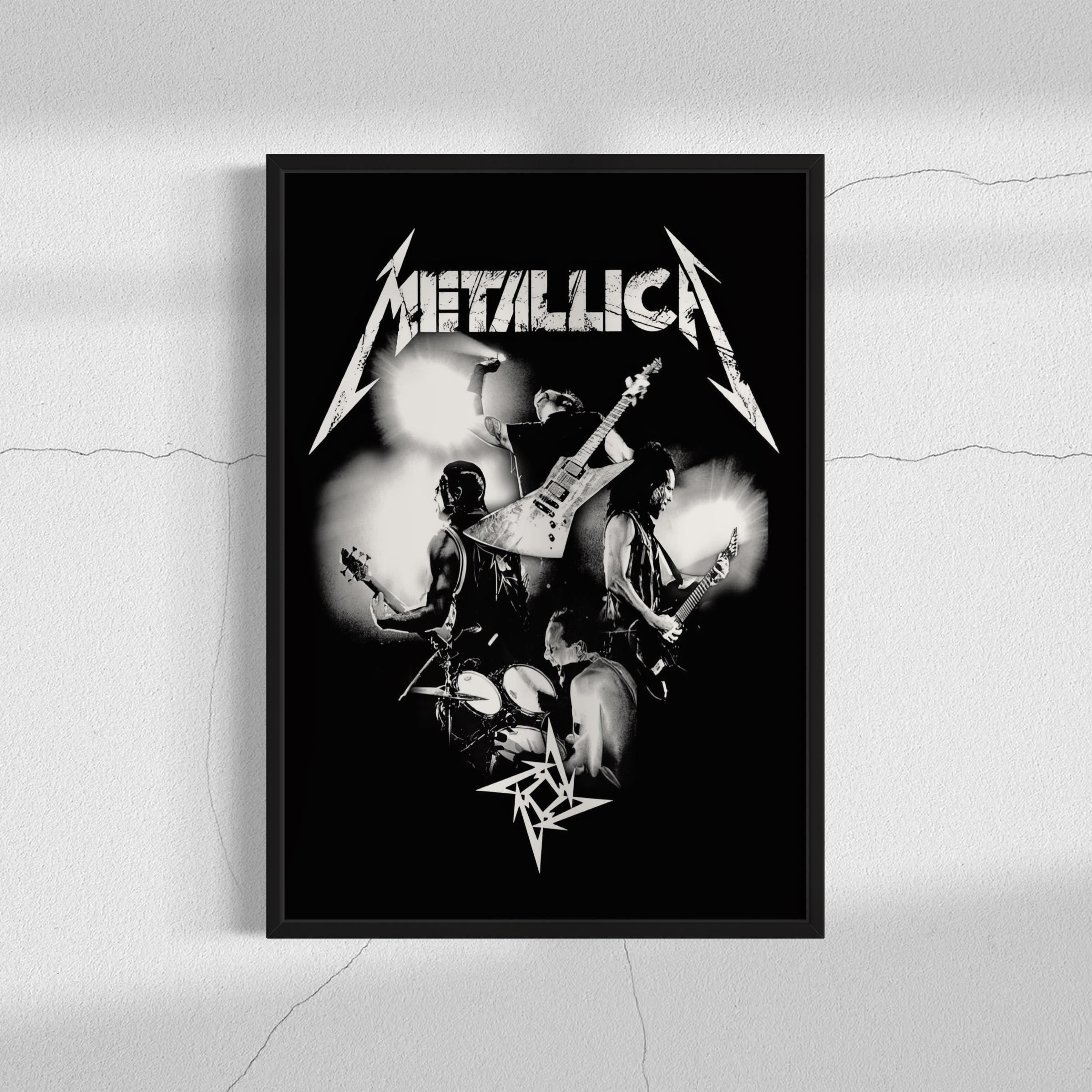 Metallica Band Artwork | Black & White Rock Music Canvas Art | Poster Print